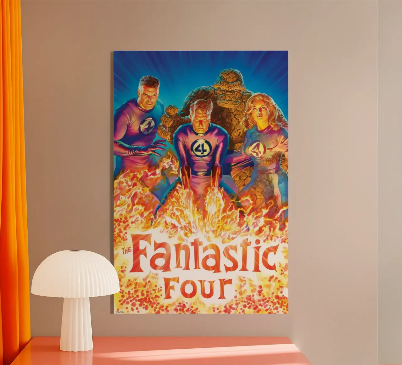 Fantastic 4 Retro – Power Unleashed metacrilato de FANTASTIC 4 by JUNIQE