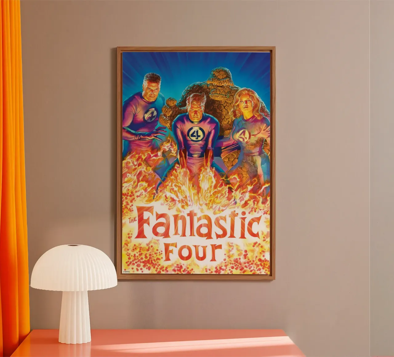 Fantastic 4 Retro – Power Unleashed alluminio dibond da FANTASTIC 4 by JUNIQE
