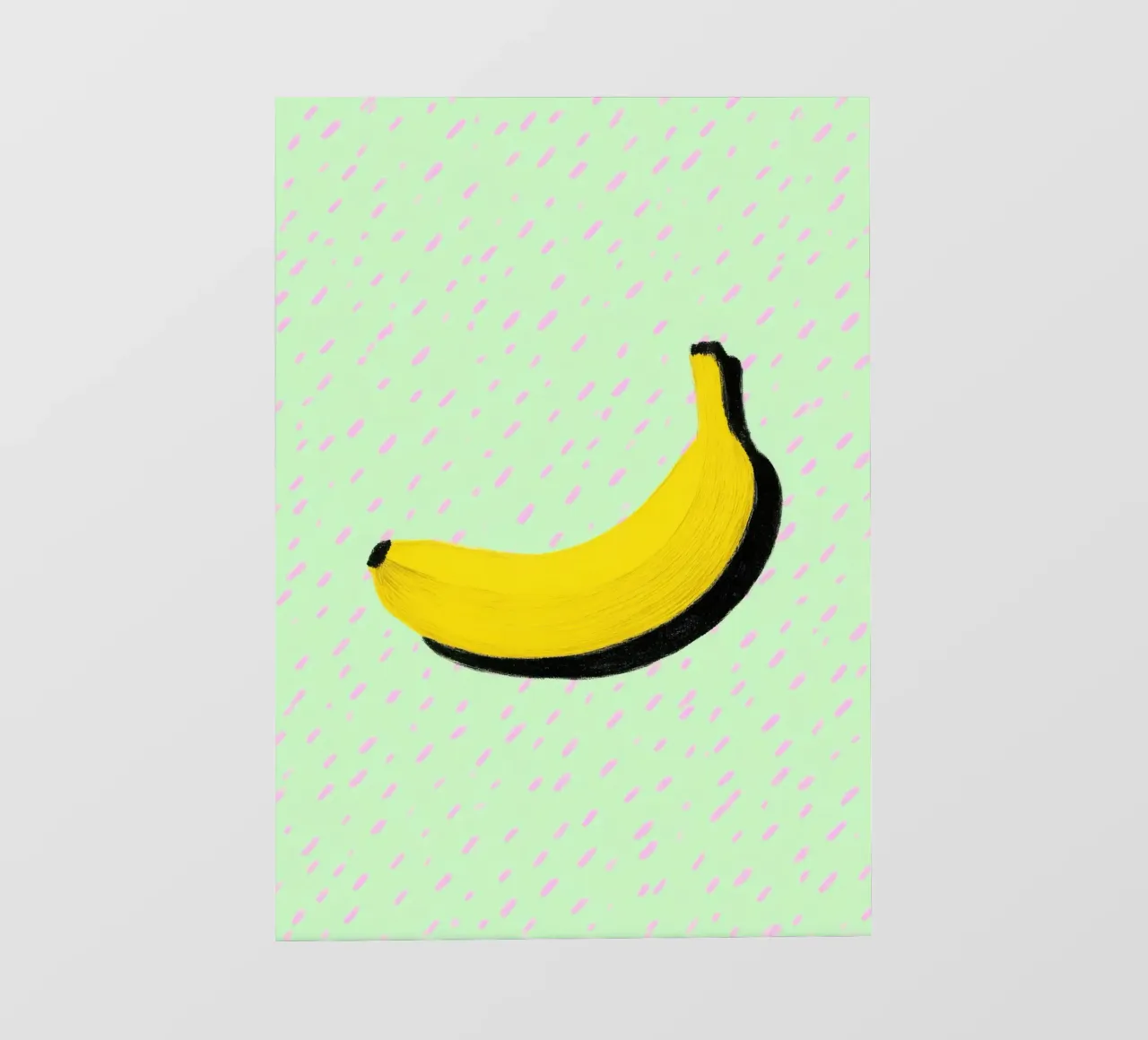Illustrazione minimalista di una banana telo in pvc da Nikis Art Studio