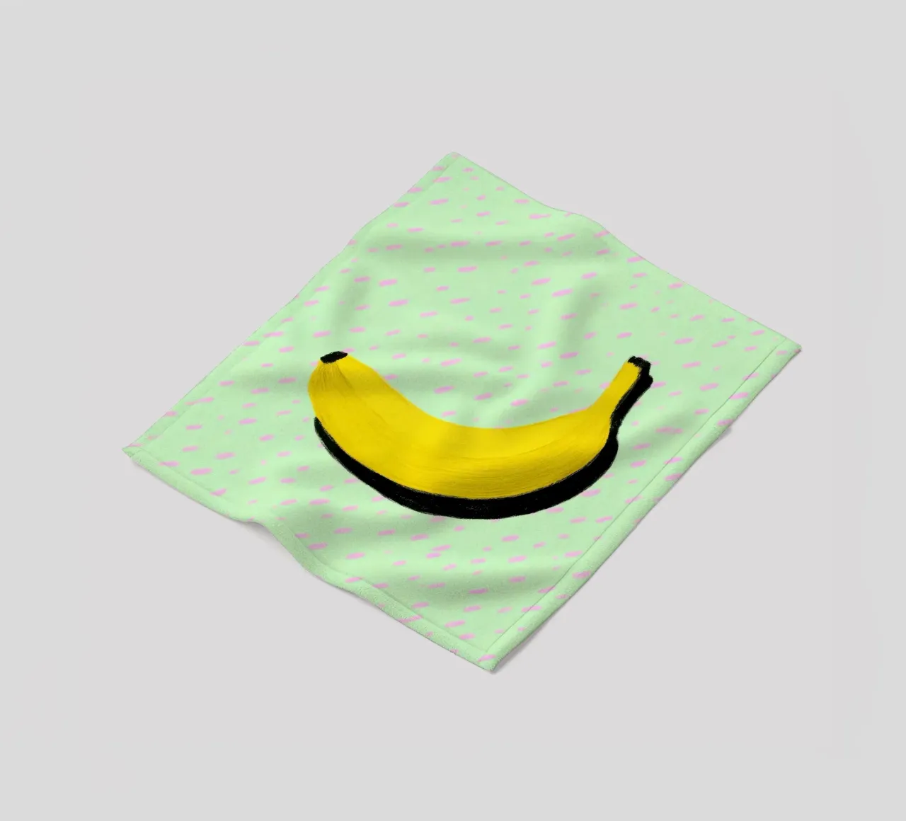 Illustrazione minimalista di una banana coperta in pile da Nikis Art Studio