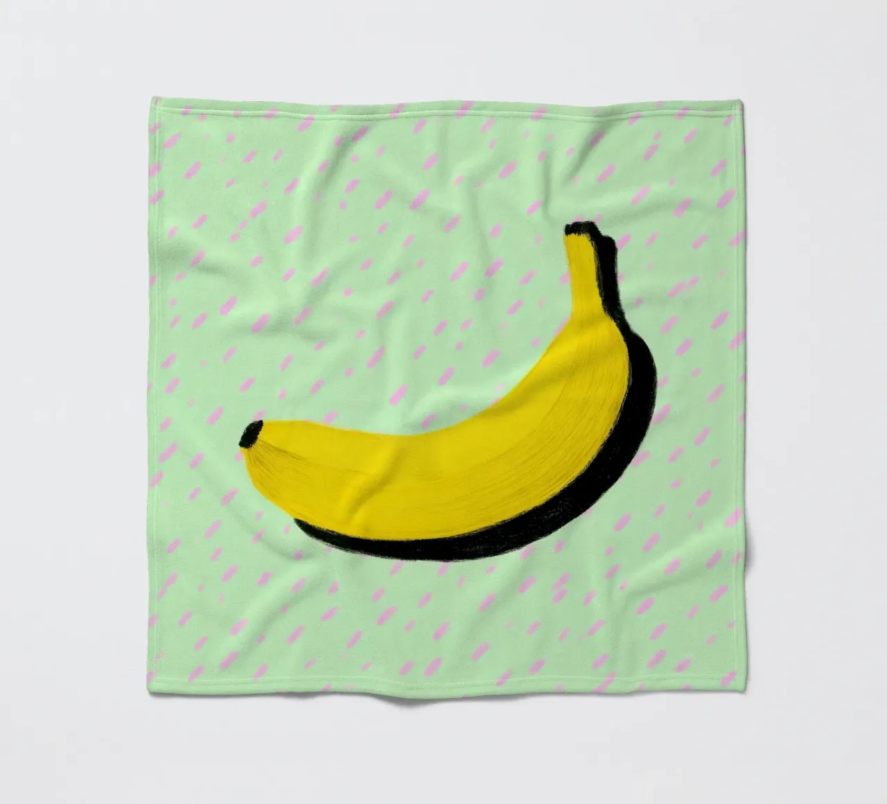 Illustrazione minimalista di una banana coperta in pile da Nikis Art Studio