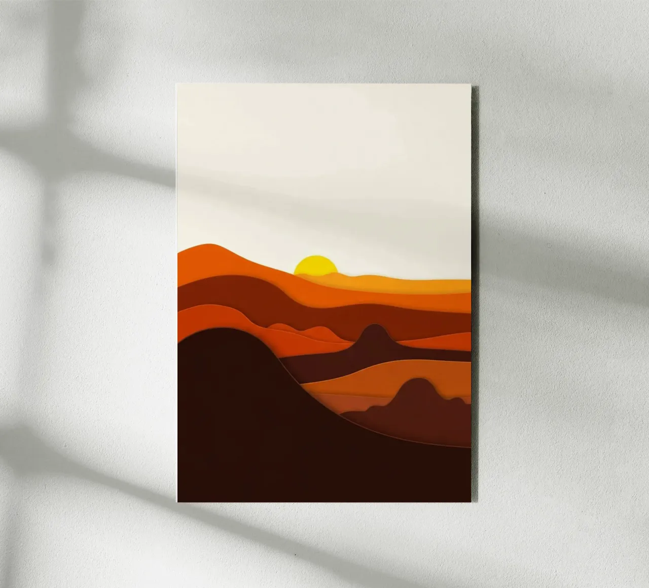 Serene Desert Sunset: Layers of Earthy Hues alu-dibond by Artistic-shop