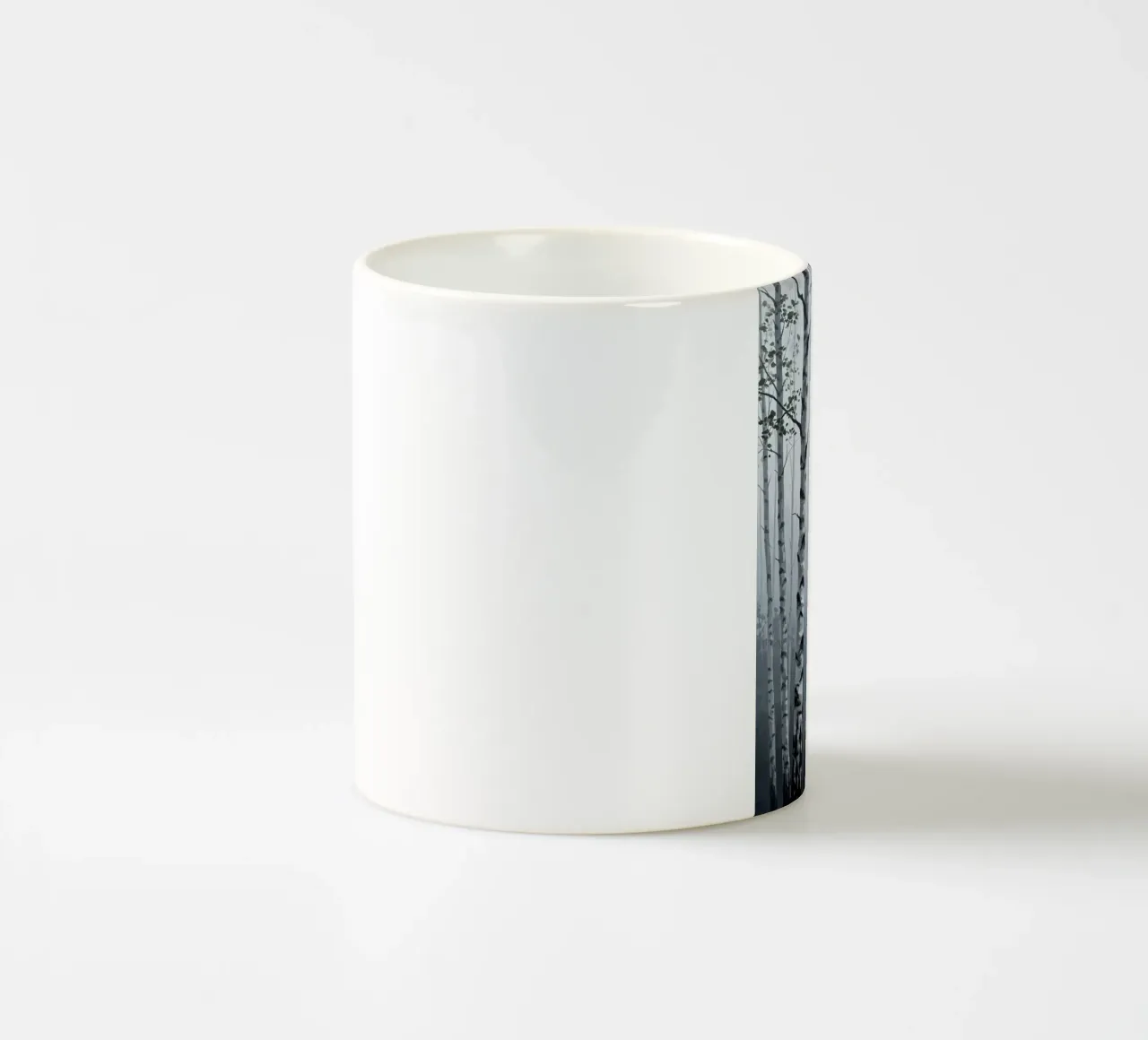 Mattina nebbiosa Boschetto di betulle tazza in ceramica da Artistic-shop