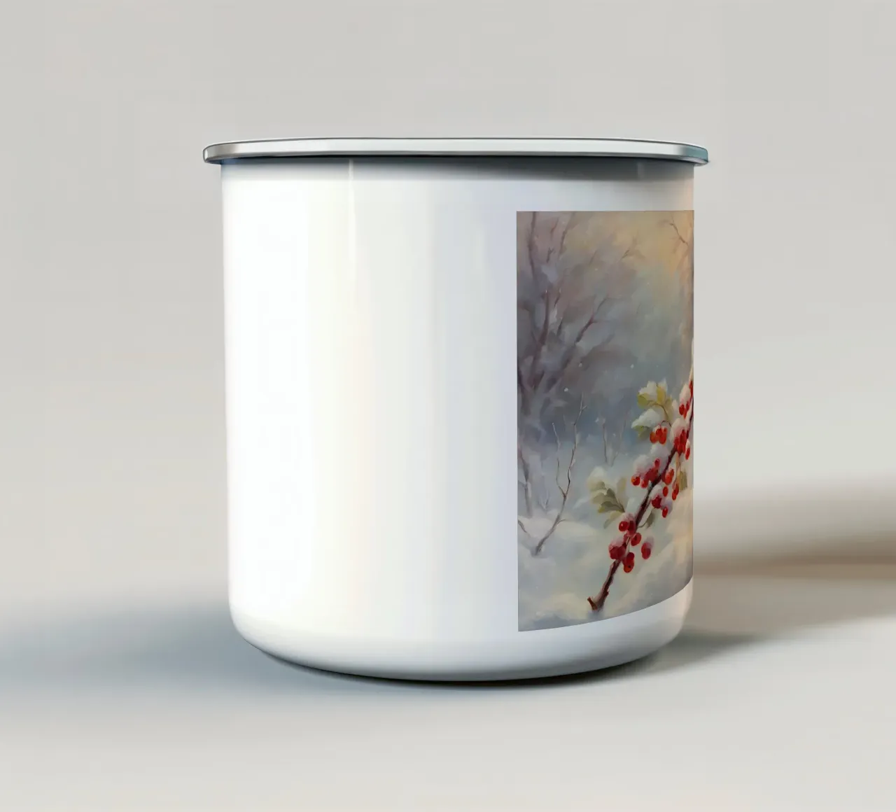 Stampa d'arte sulle bacche d'inverno tazza in smalto da Cozy Vibes