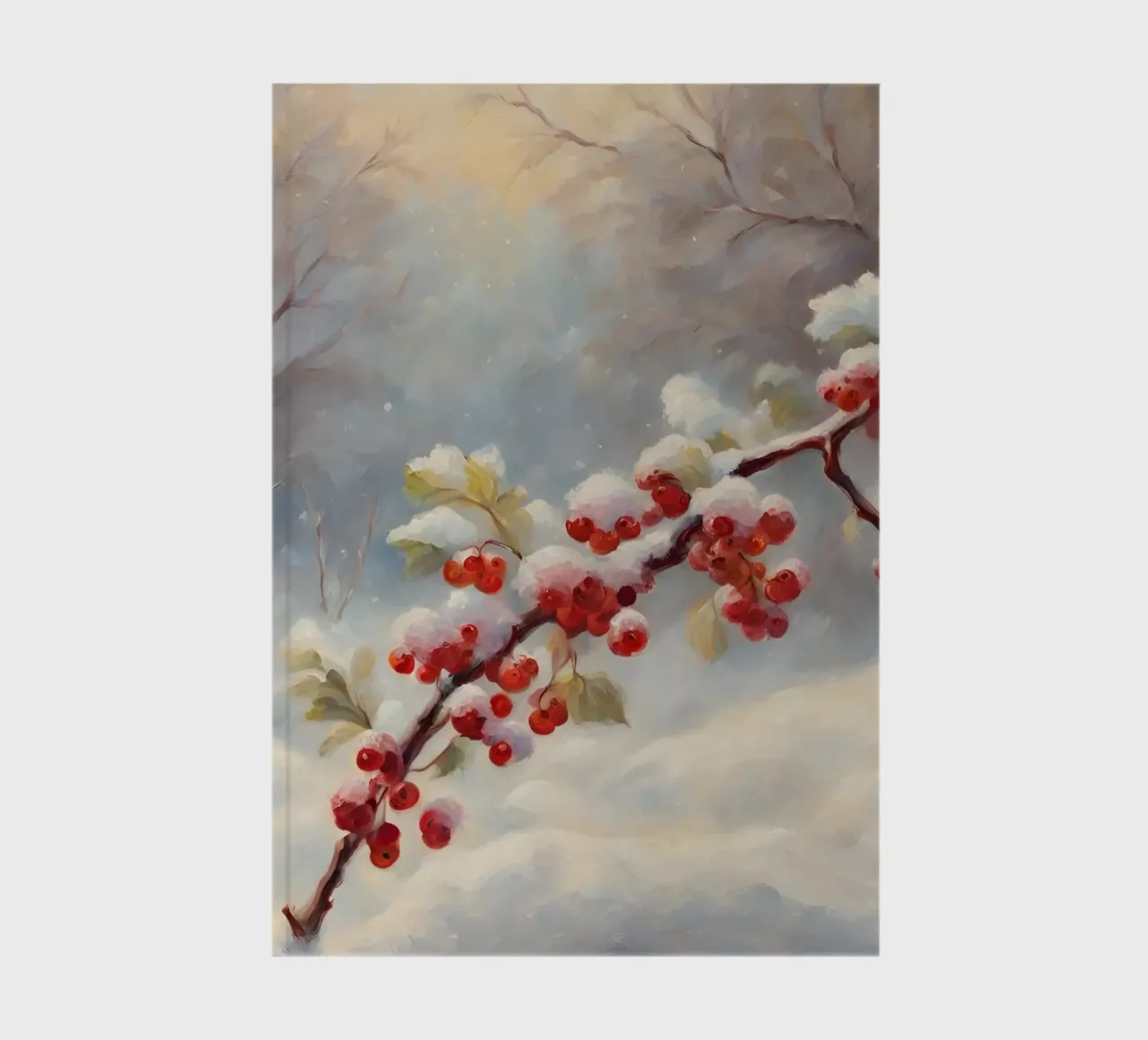 Winter Berry Art Print notebook by Cozy Vibes