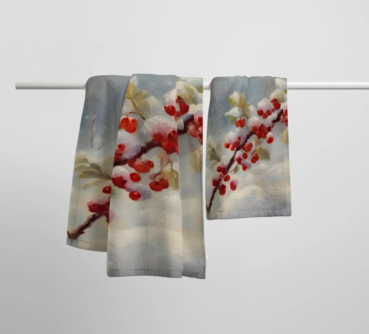 Winter Beerenzweig Art Print Handtuch von Cozy Vibes