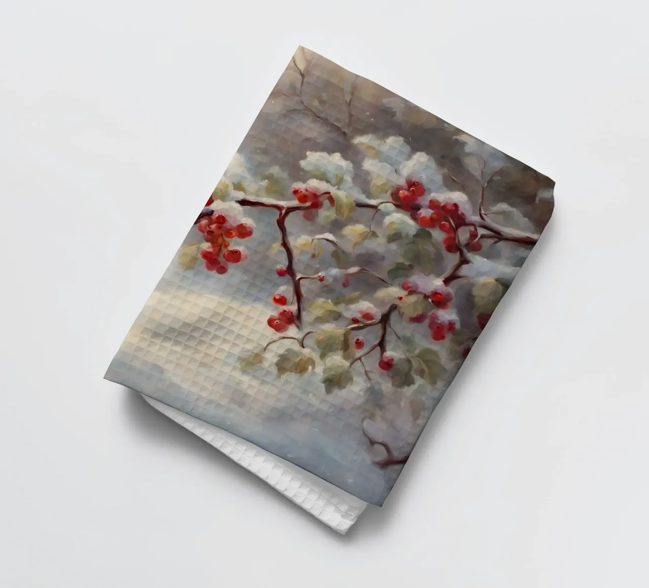 Winter Beerenzweig Art Print Geschirrtuch von Cozy Vibes