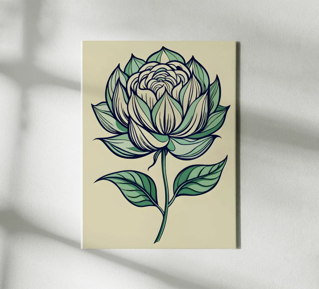 Serene Rozenbloesem canvas met Baklijst van Artistic-shop