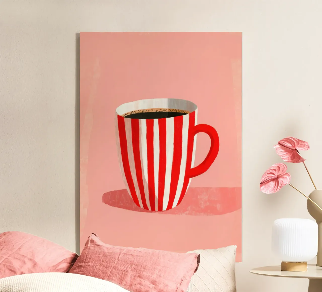 Illustrazione minimalista di una tazza di caffè plexiglass da Nikis Art Studio