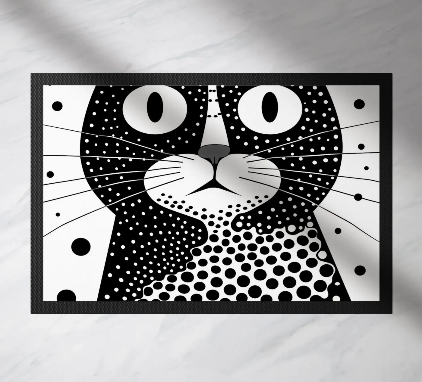 Surprised Meme Cat doormat by Damion Francis