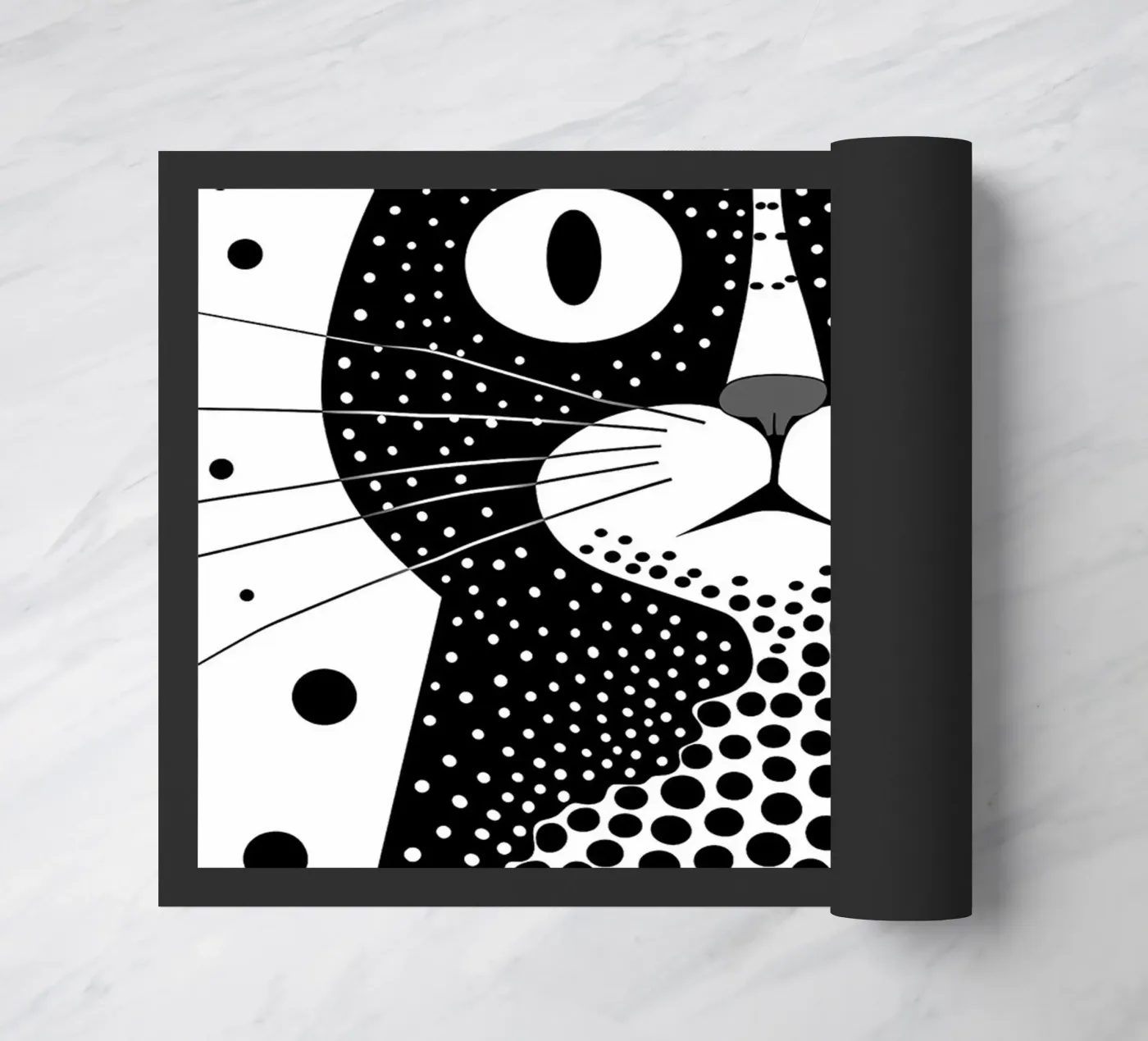 Surprised Meme Cat doormat by Damion Francis