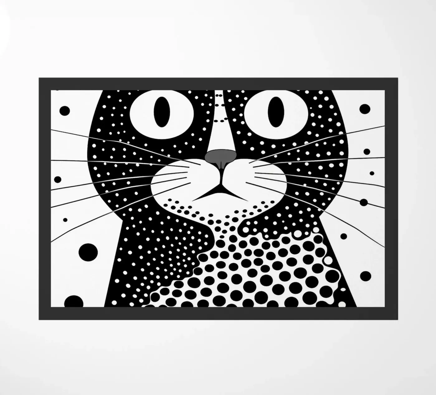 Surprised Meme Cat doormat by Damion Francis