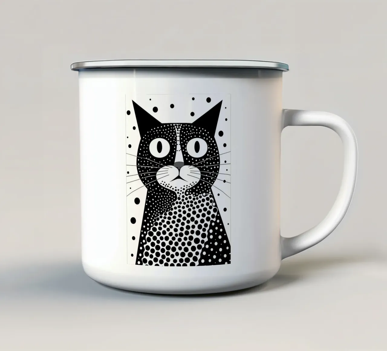 Gatto Meme Sorpreso tazza in smalto da Damion Francis