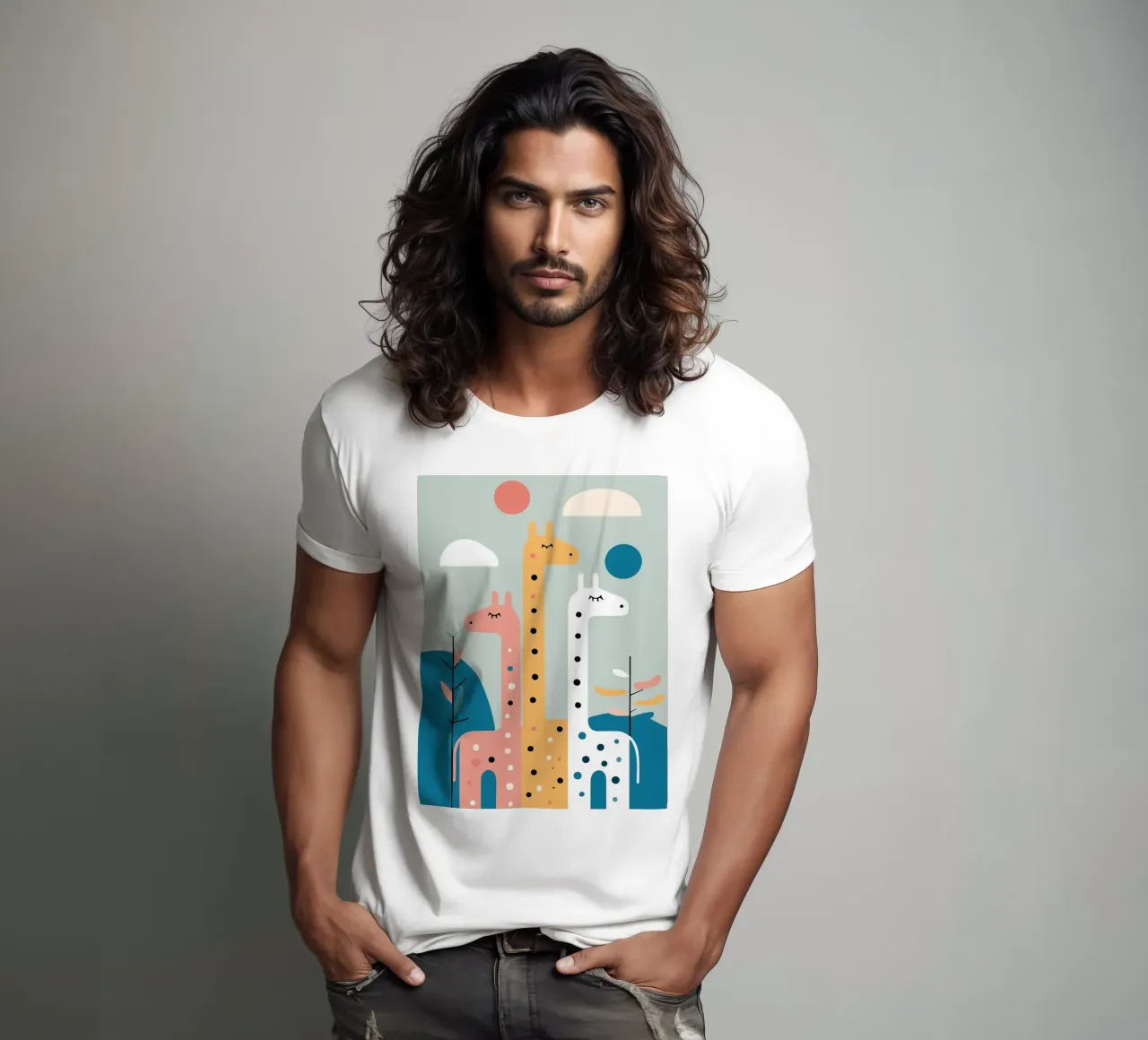 Three Giraffes t-shirt da Damion Francis