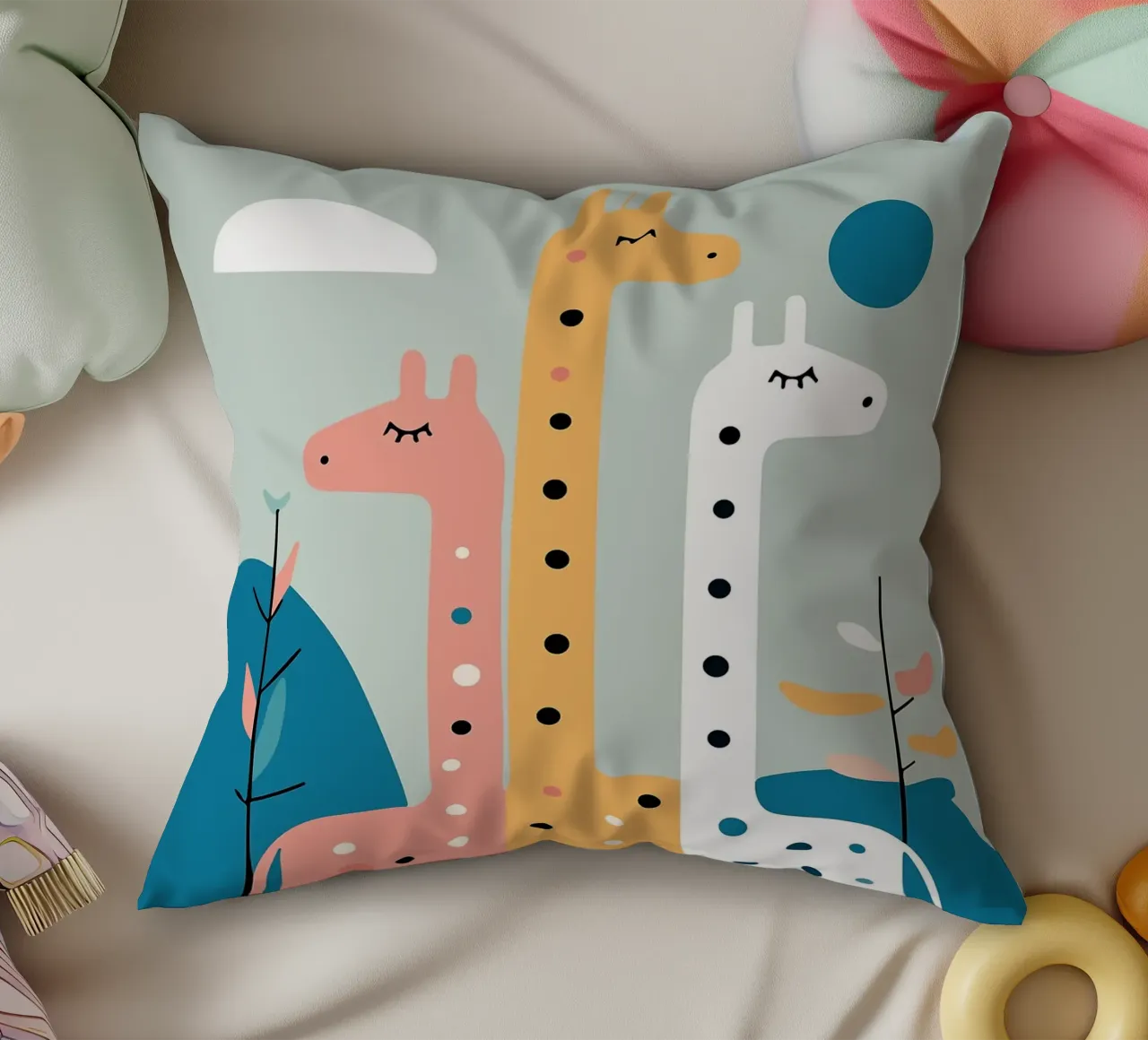 Three Giraffes cuscino da Damion Francis