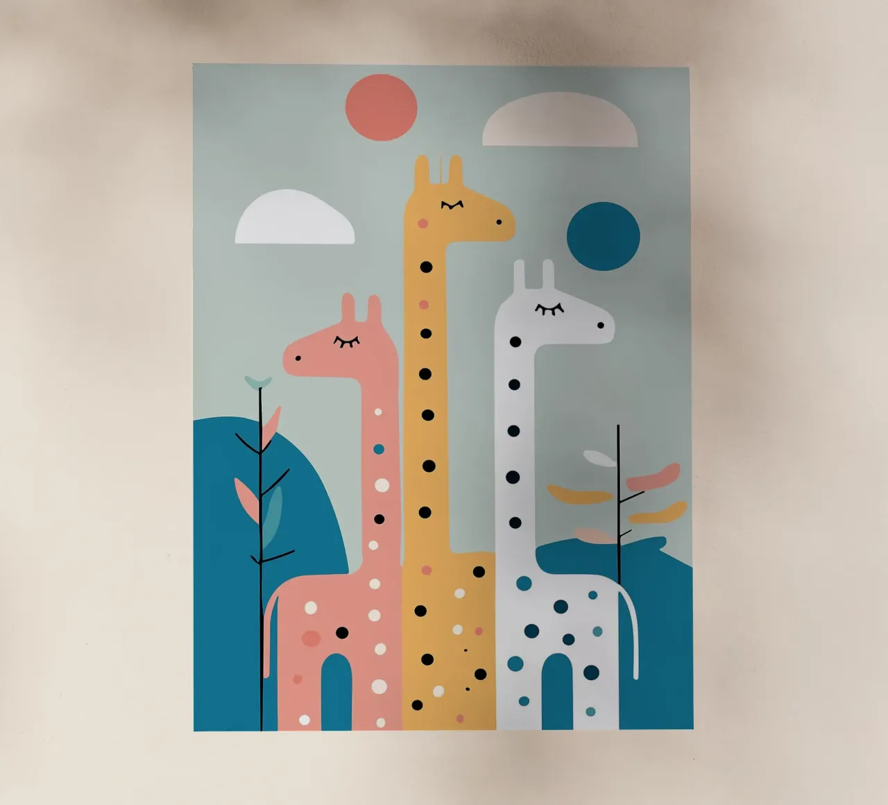 Three Giraffes pellicola backlit da Damion Francis
