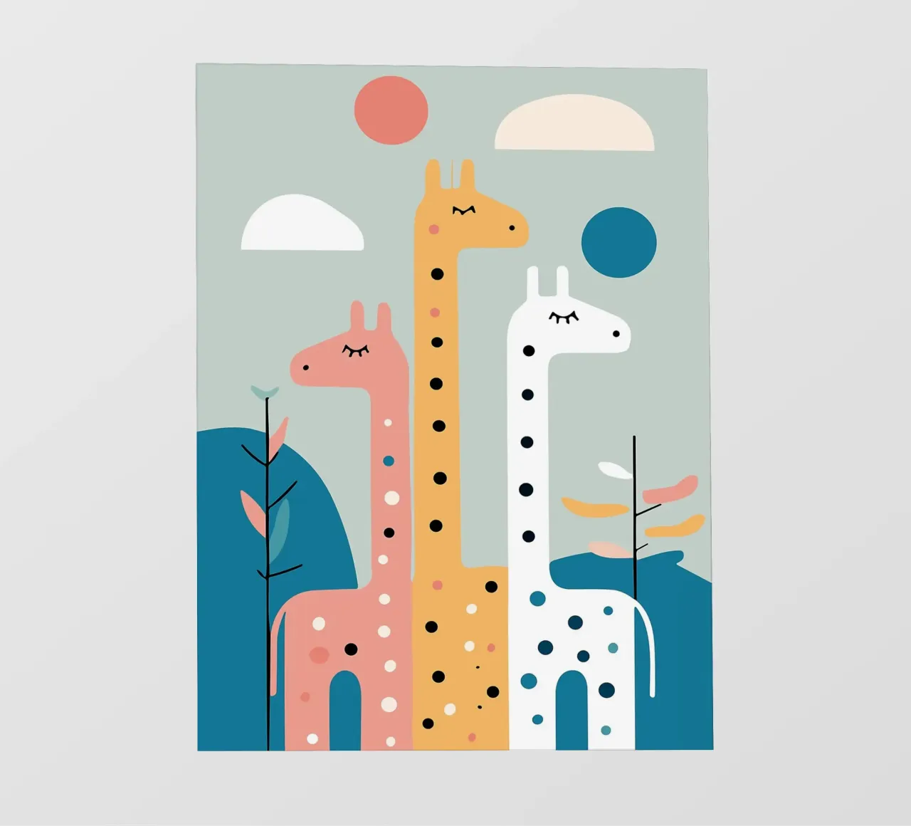 Three Giraffes telo in pvc da Damion Francis