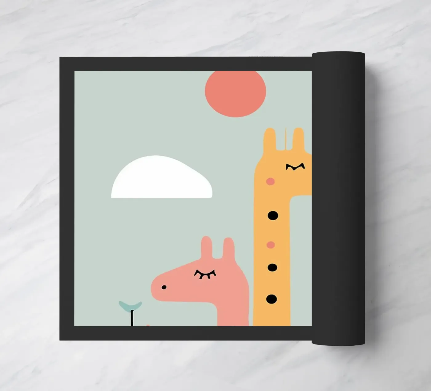 Drie giraffen deurmat van Damion Francis