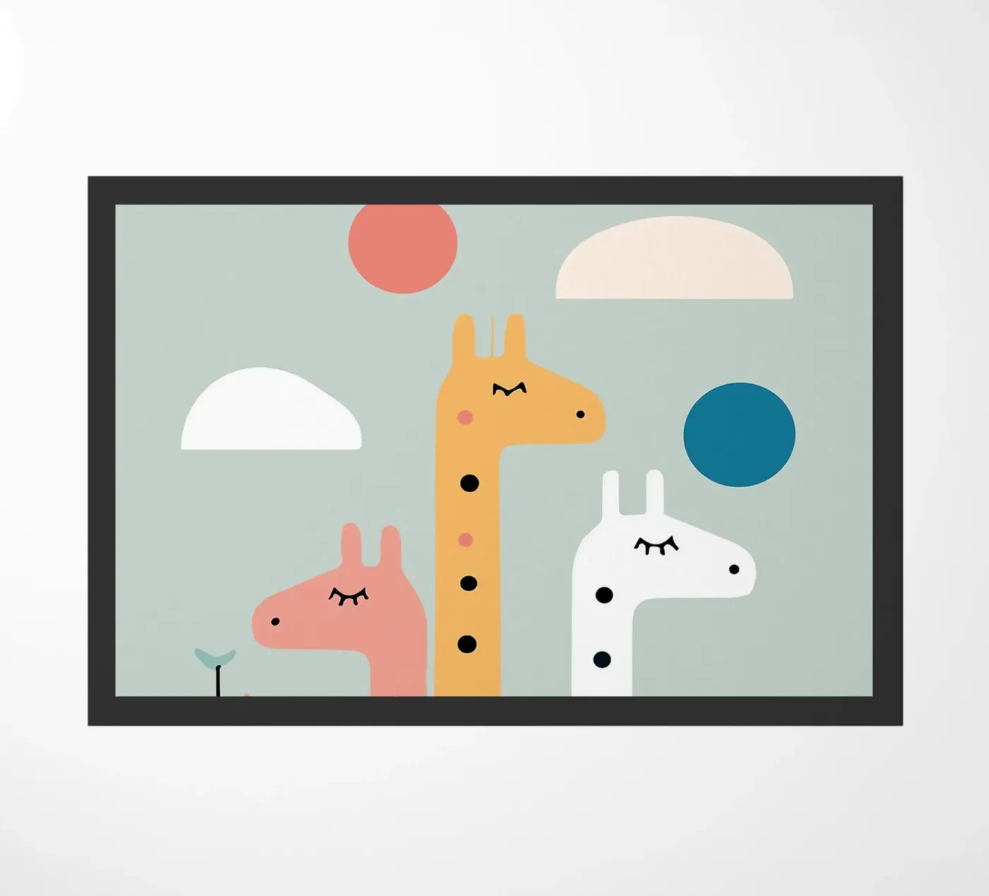 Drie giraffen deurmat van Damion Francis