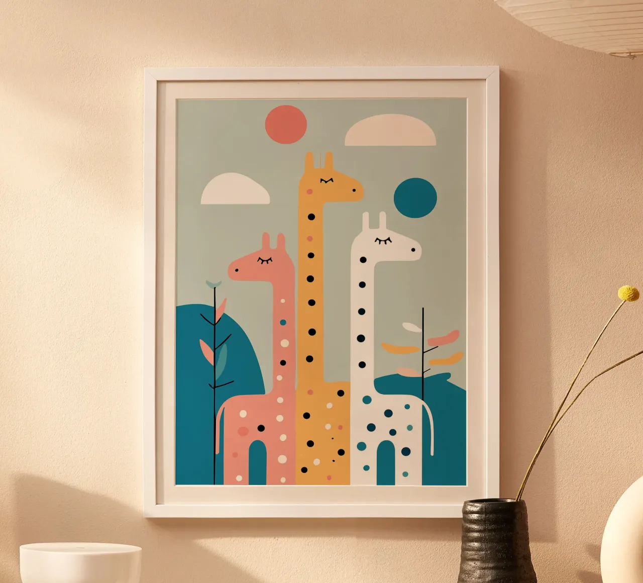 Three Giraffes carta hahnemühle da Damion Francis