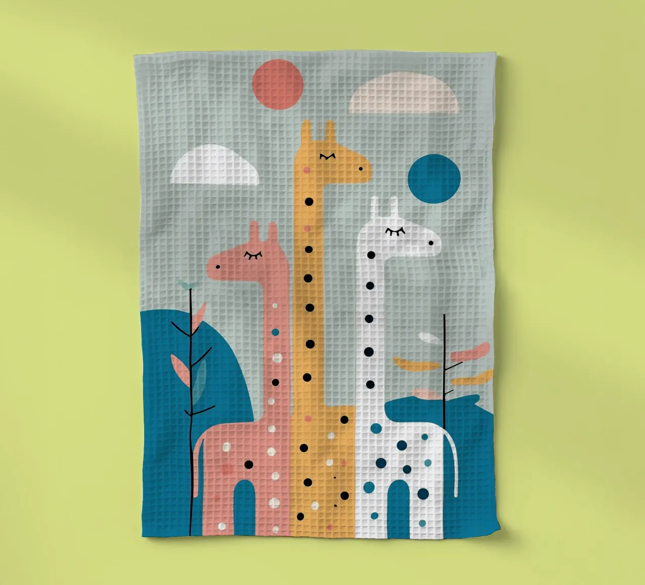 Three Giraffes canovaccio da cucina da Damion Francis