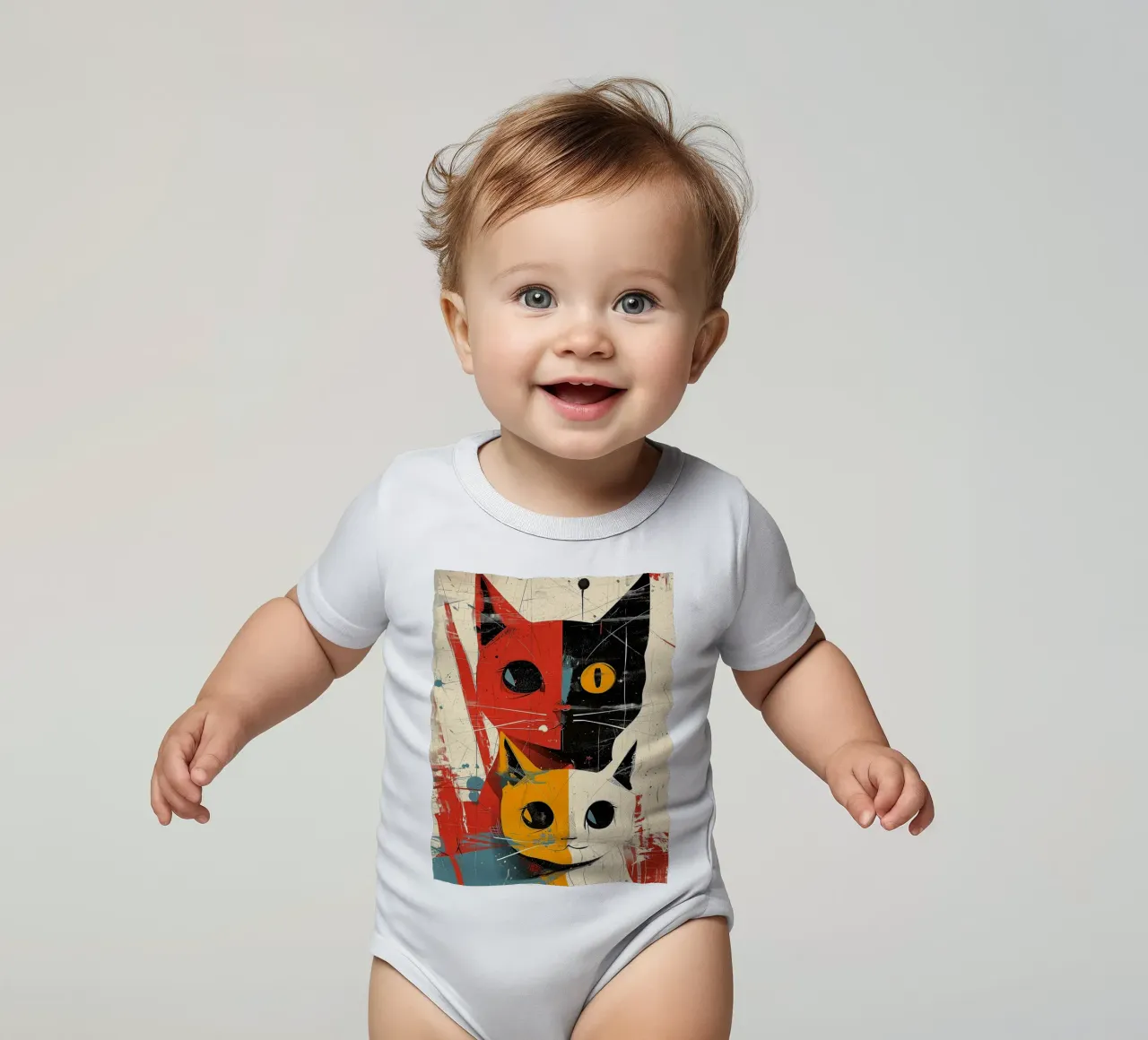 Gatto Vintage Fusion body neonato maniche corte da Damion Francis