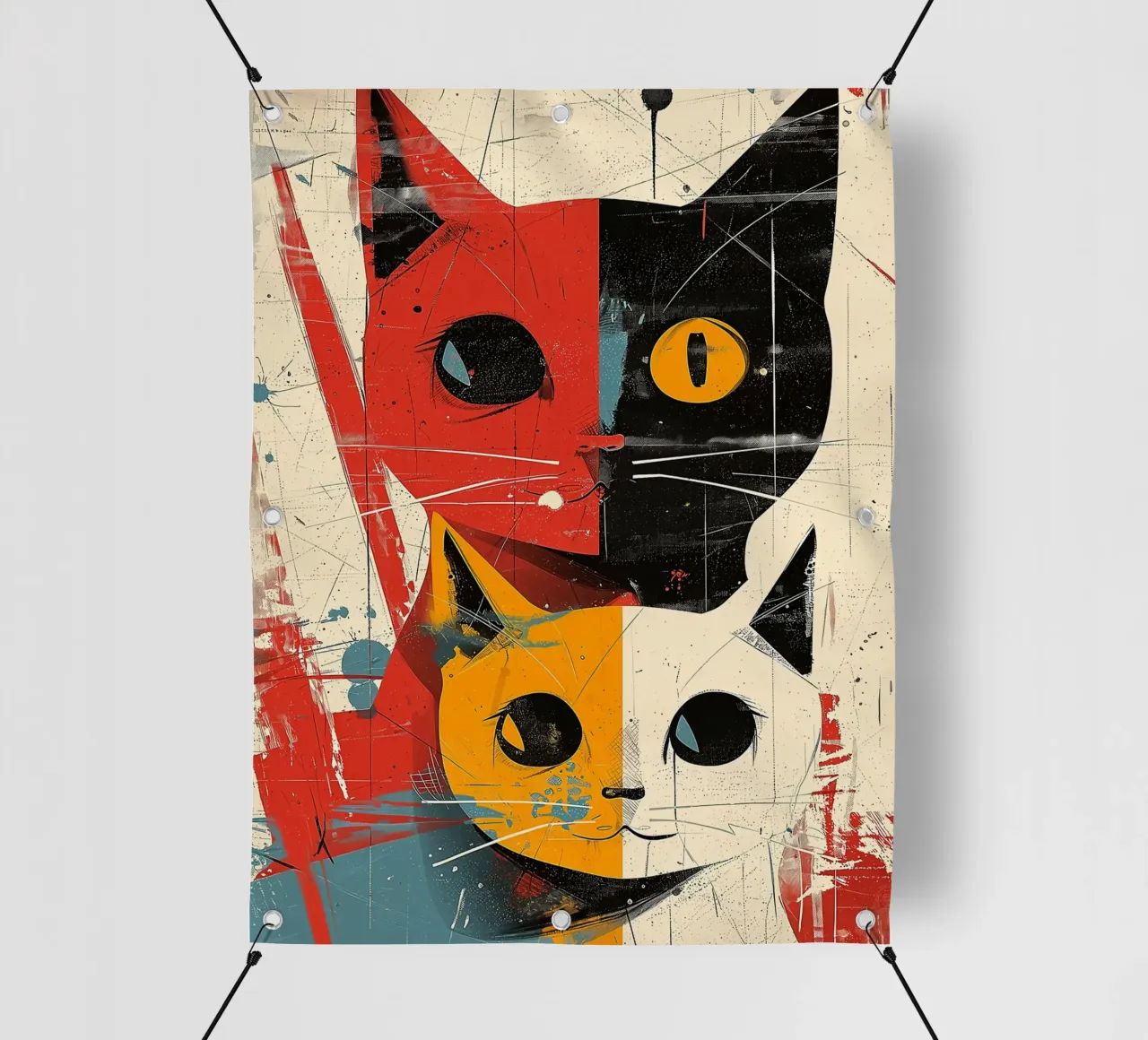 Gatto Vintage Fusion telo in pvc da Damion Francis