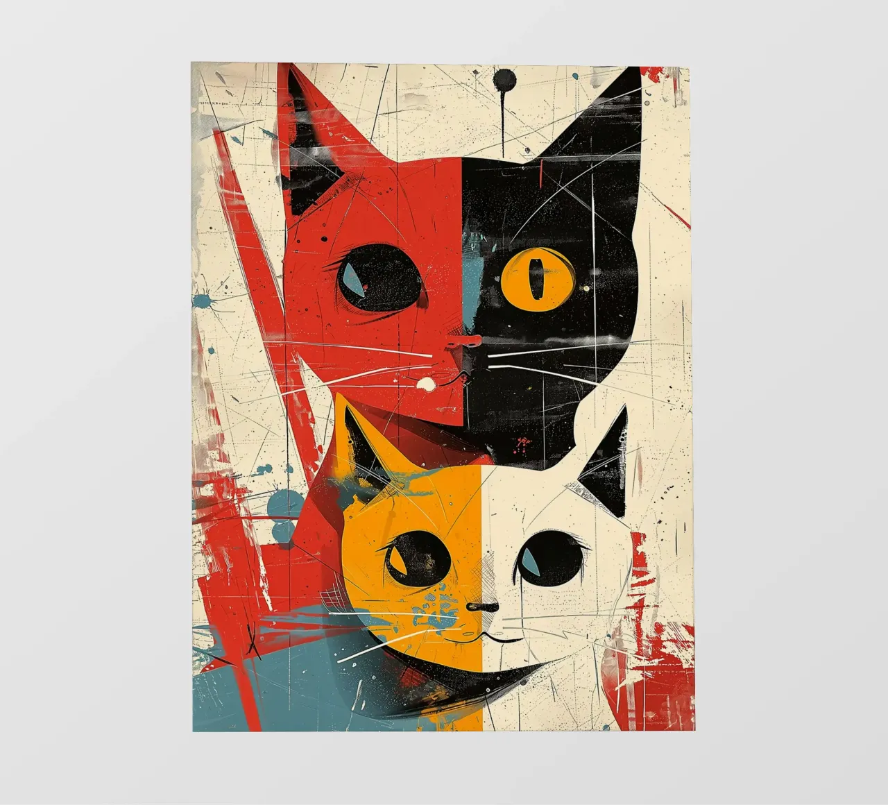 Gatto Vintage Fusion telo in pvc da Damion Francis