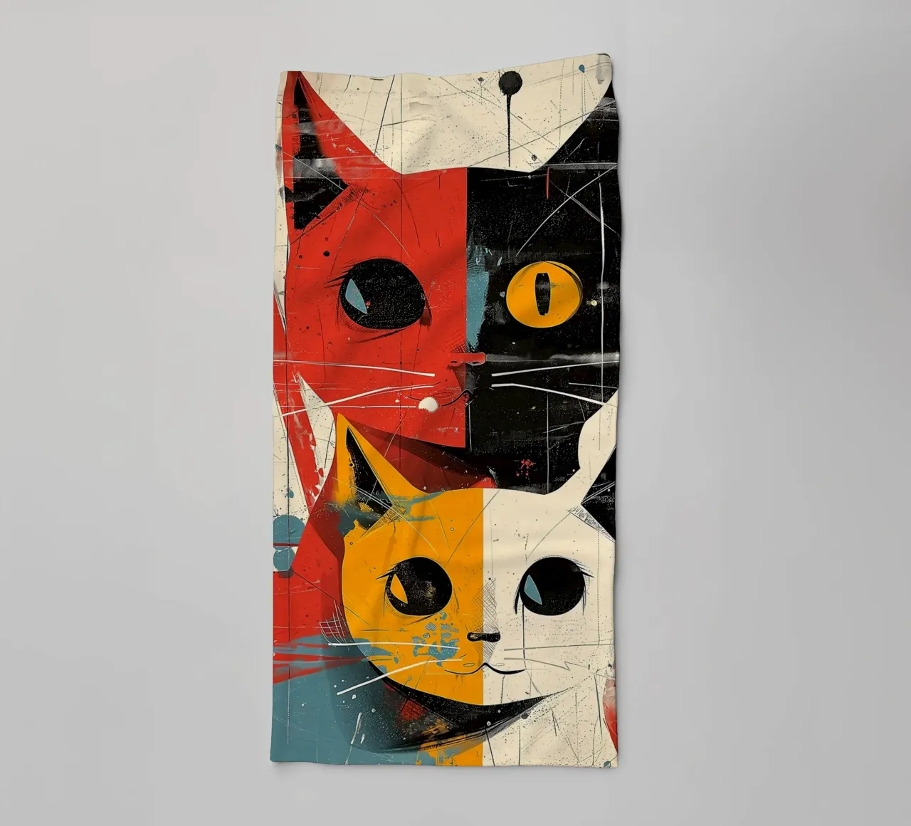 Gatto Vintage Fusion asciugamano da bagno da Damion Francis