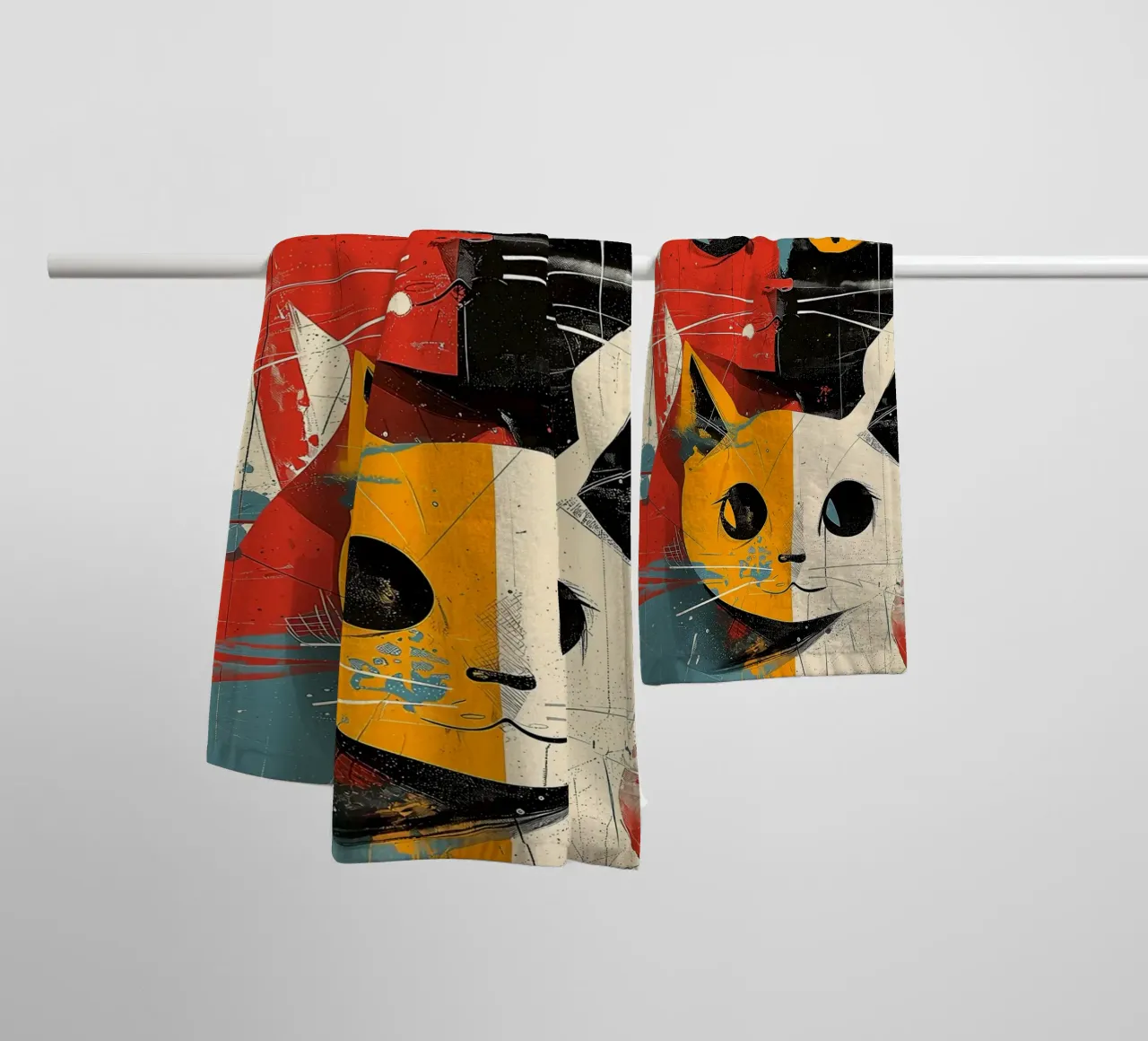 Gatto Vintage Fusion asciugamano da bagno da Damion Francis