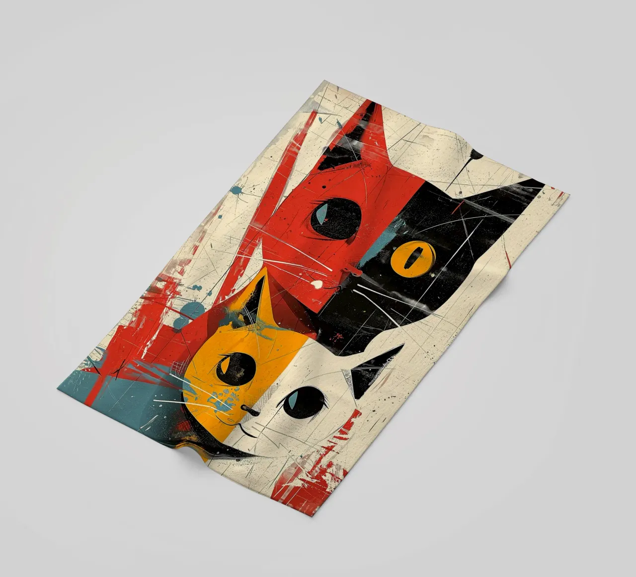 Gatto Vintage Fusion telo mare da Damion Francis