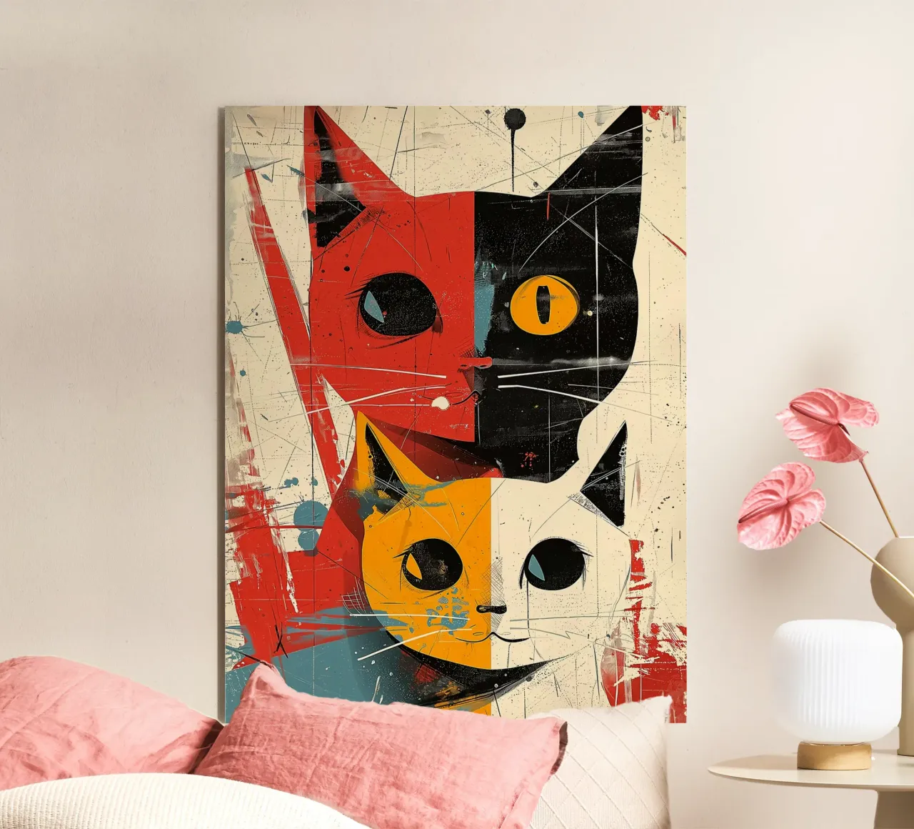 Gatto Vintage Fusion alluminio dibond da Damion Francis