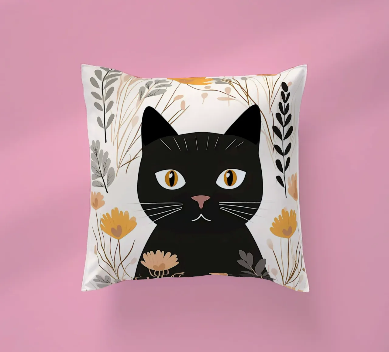 Fiori di gatti stravaganti cuscino da Damion Francis