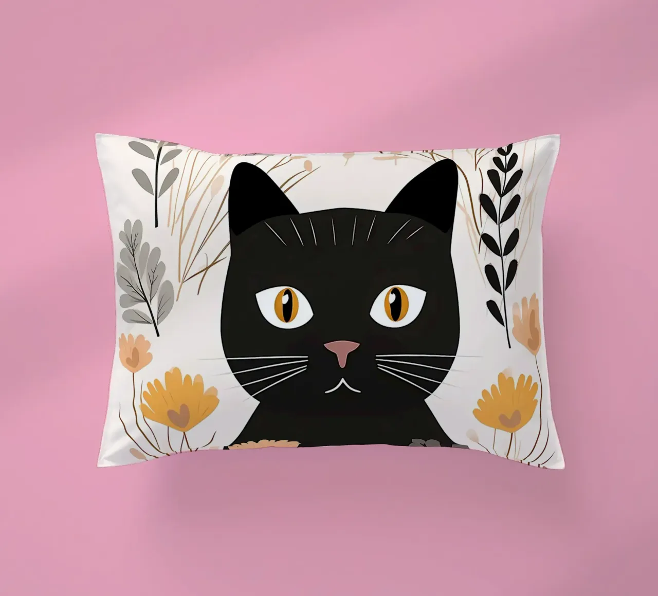 Fiori di gatti stravaganti cuscino da Damion Francis