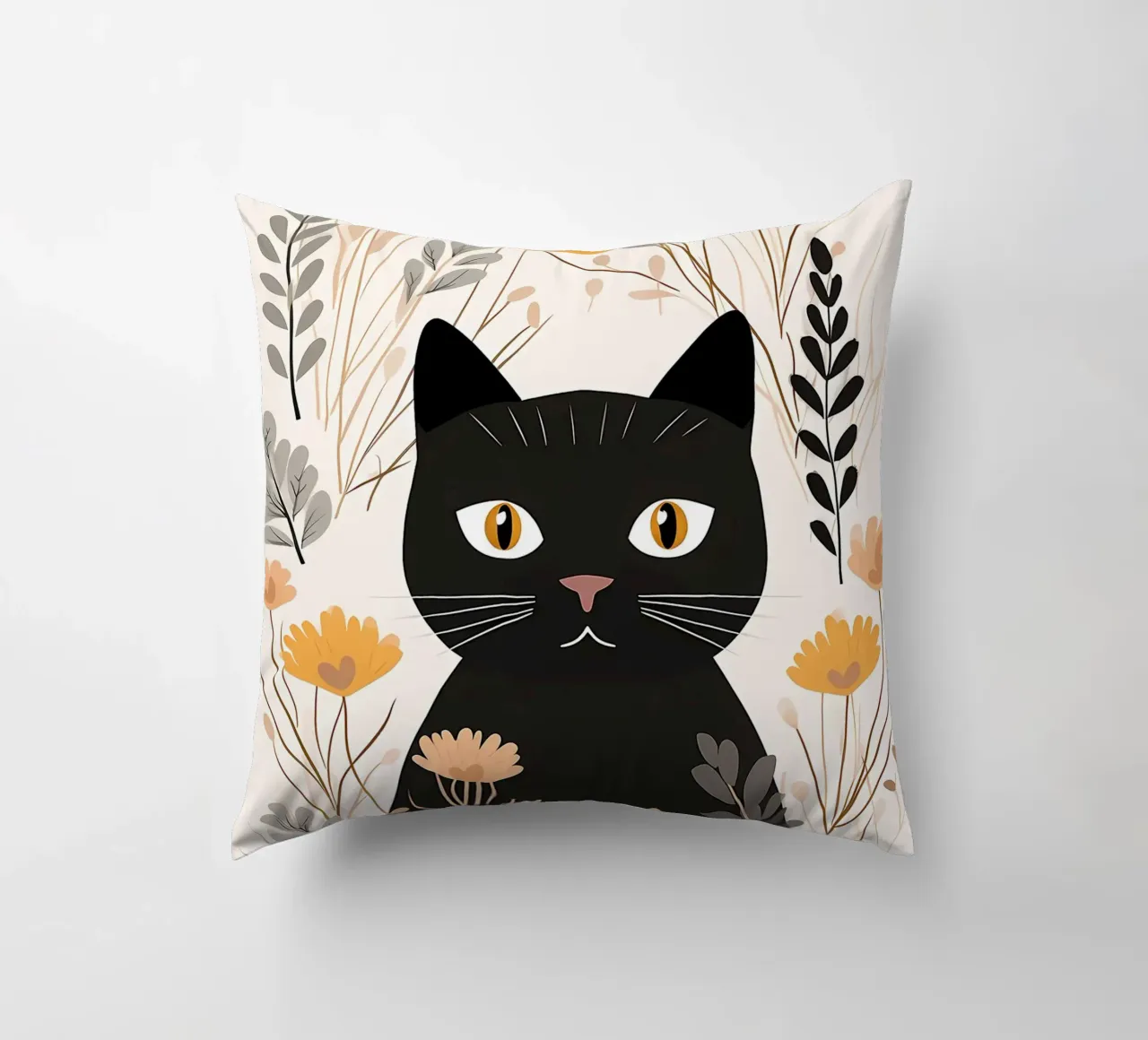 Fiori di gatti stravaganti cuscino da Damion Francis