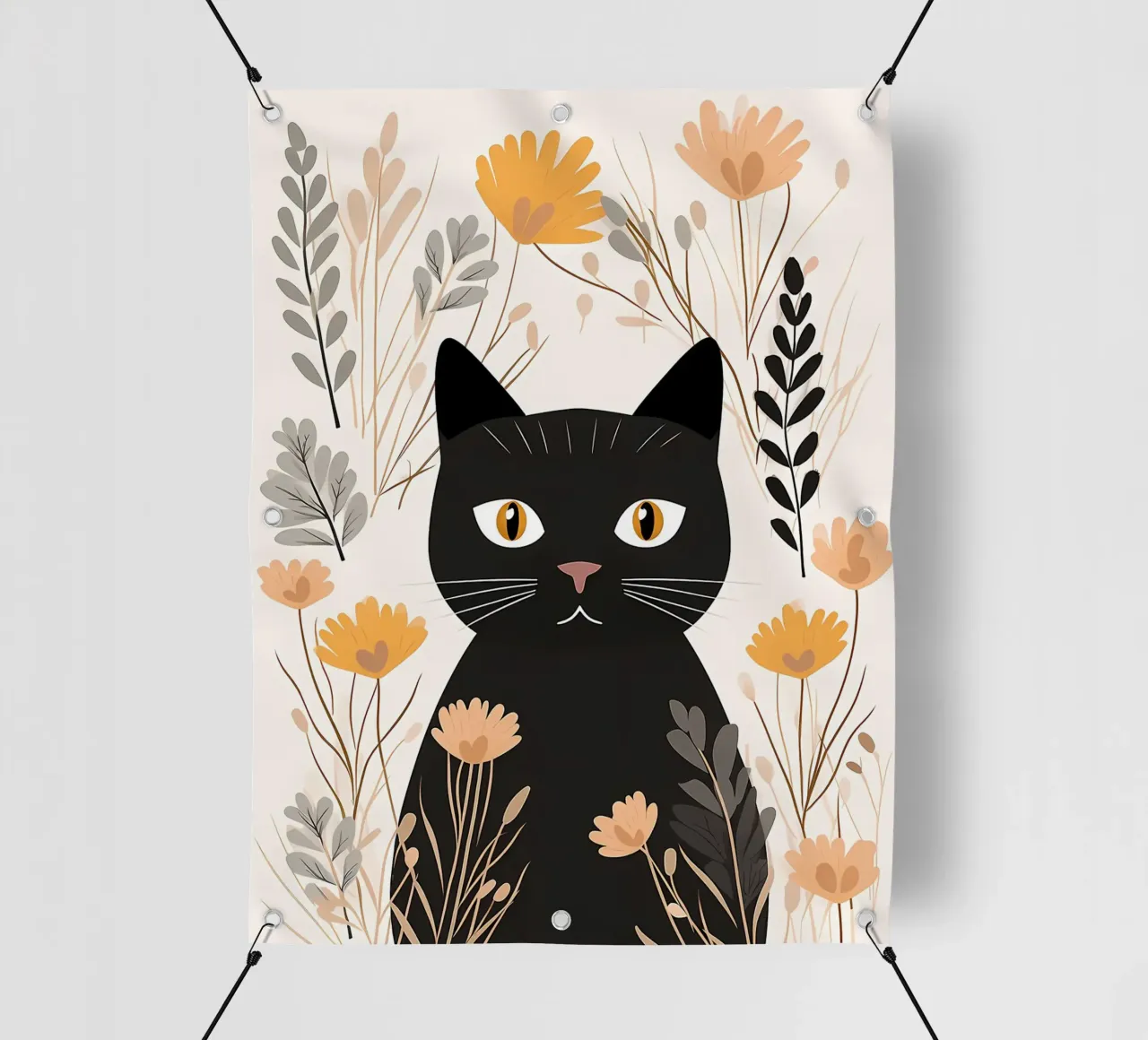 Fiori di gatti stravaganti telo in pvc da Damion Francis