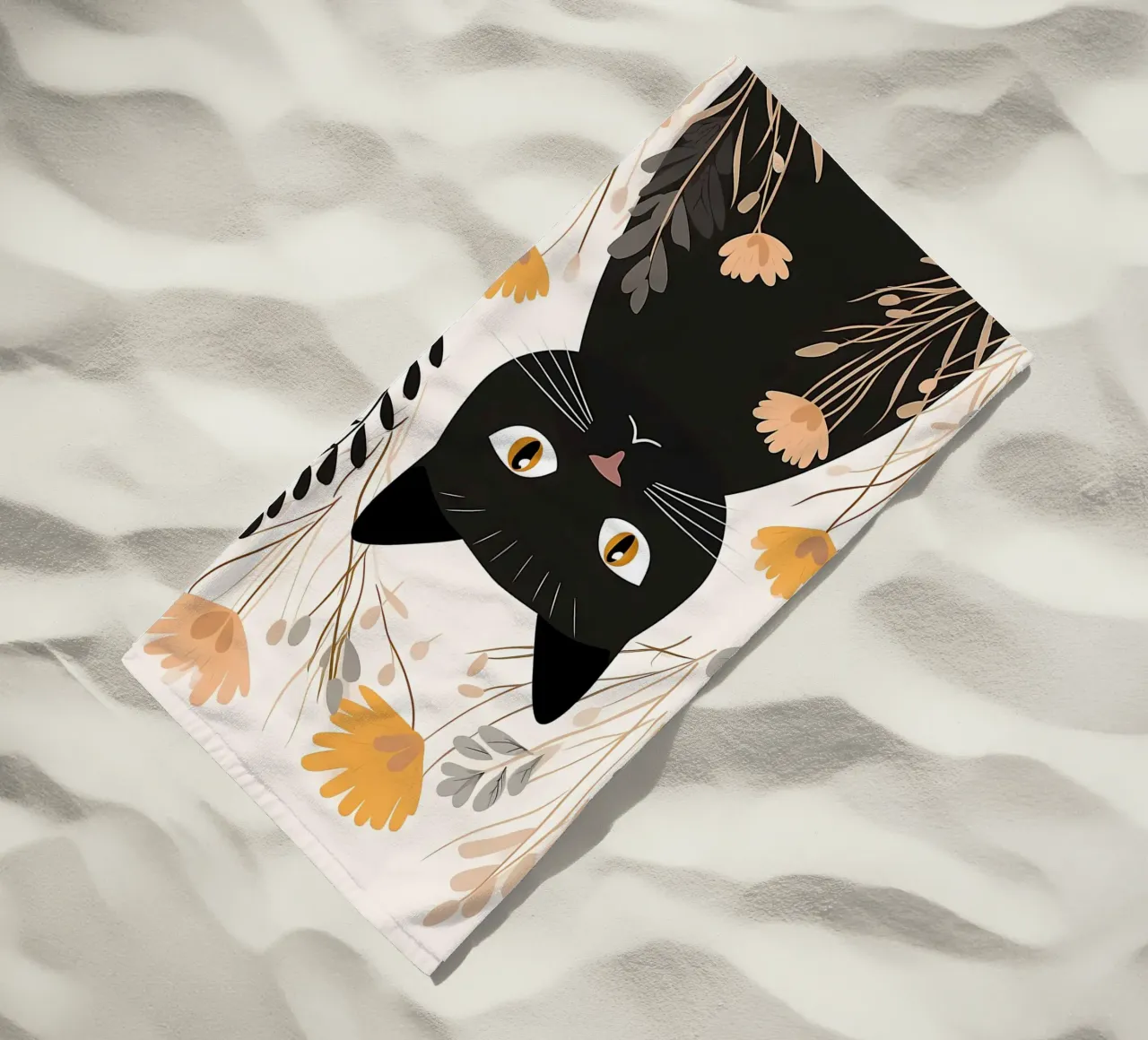 Fiori di gatti stravaganti telo mare da Damion Francis