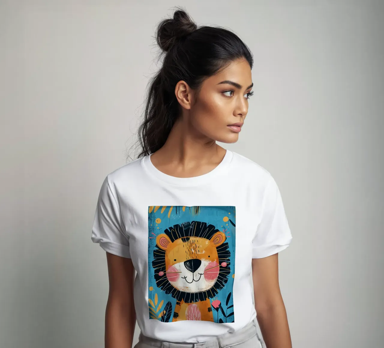 Grillige leeuwen-kinderkamer kunst t-shirt van Damion Francis