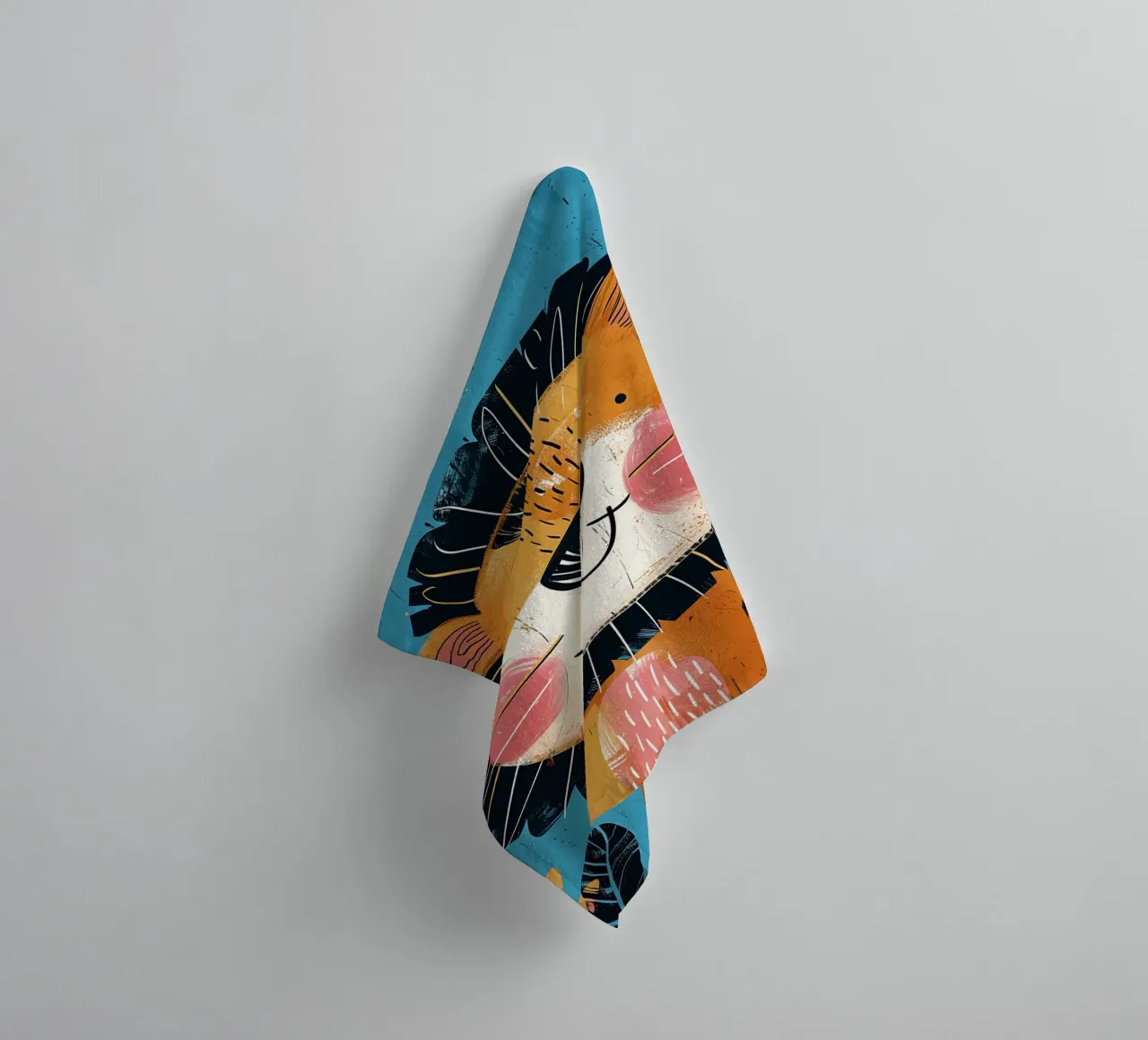 Grillige leeuwen-kinderkamer kunst badhanddoek van Damion Francis