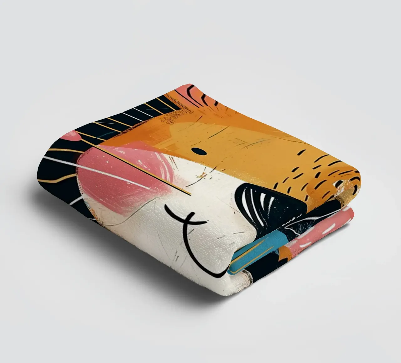 Grillige leeuwen-kinderkamer kunst badhanddoek van Damion Francis