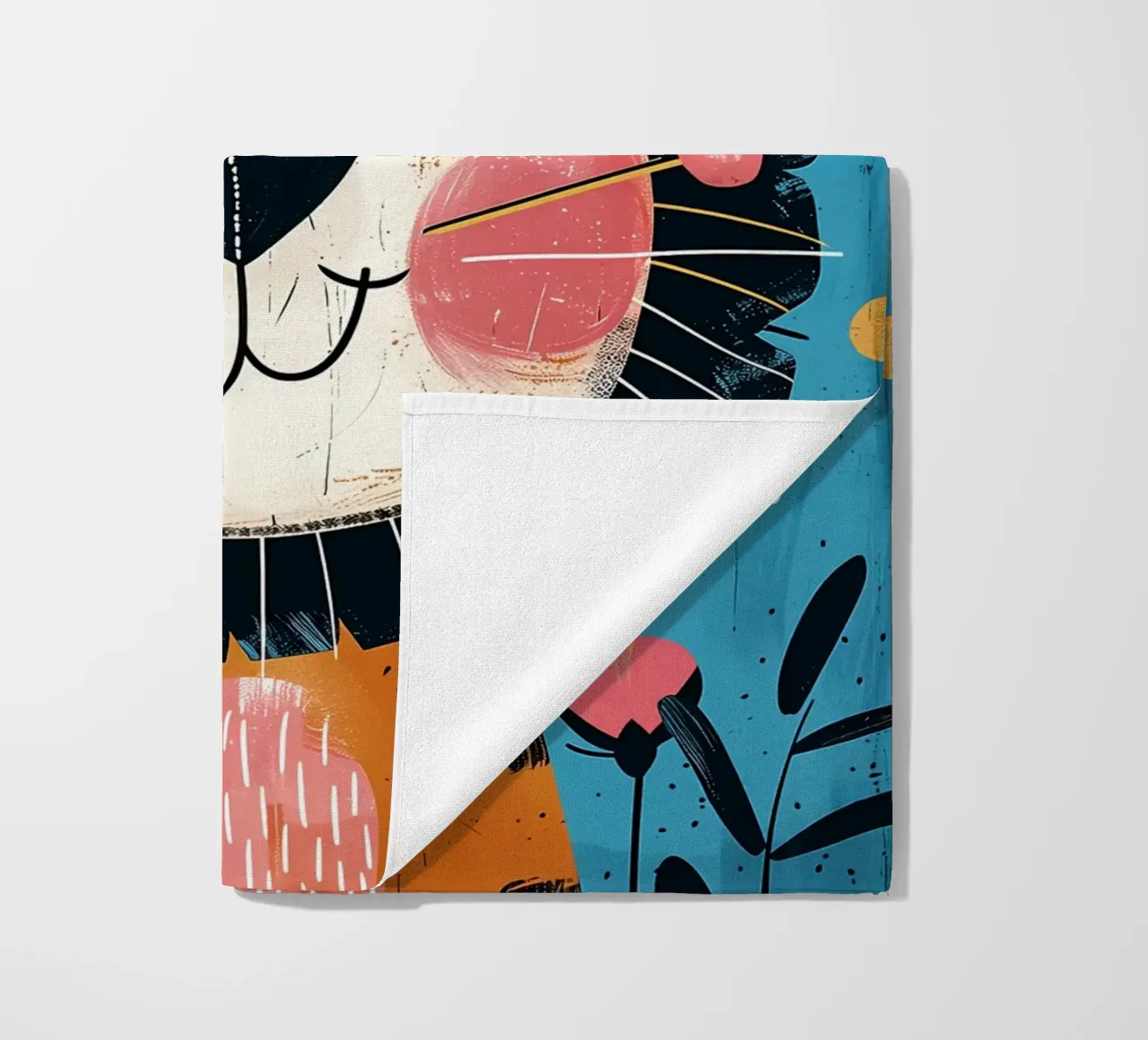 Grillige leeuwen-kinderkamer kunst strandhanddoek van Damion Francis