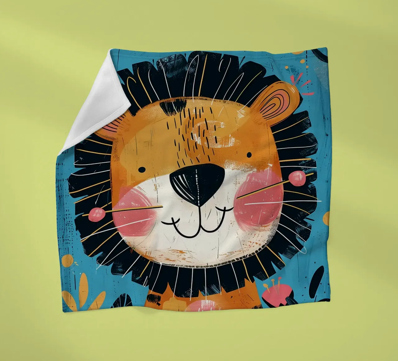 Grillige leeuwen-kinderkamer kunst fleecedeken van Damion Francis