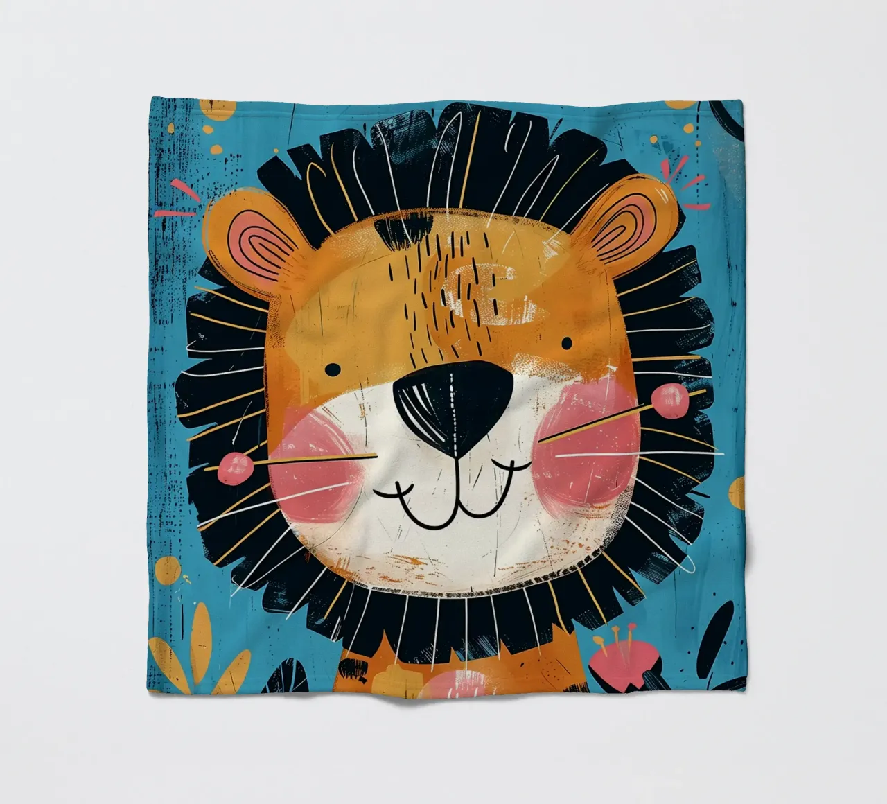 Grillige leeuwen-kinderkamer kunst fleecedeken van Damion Francis