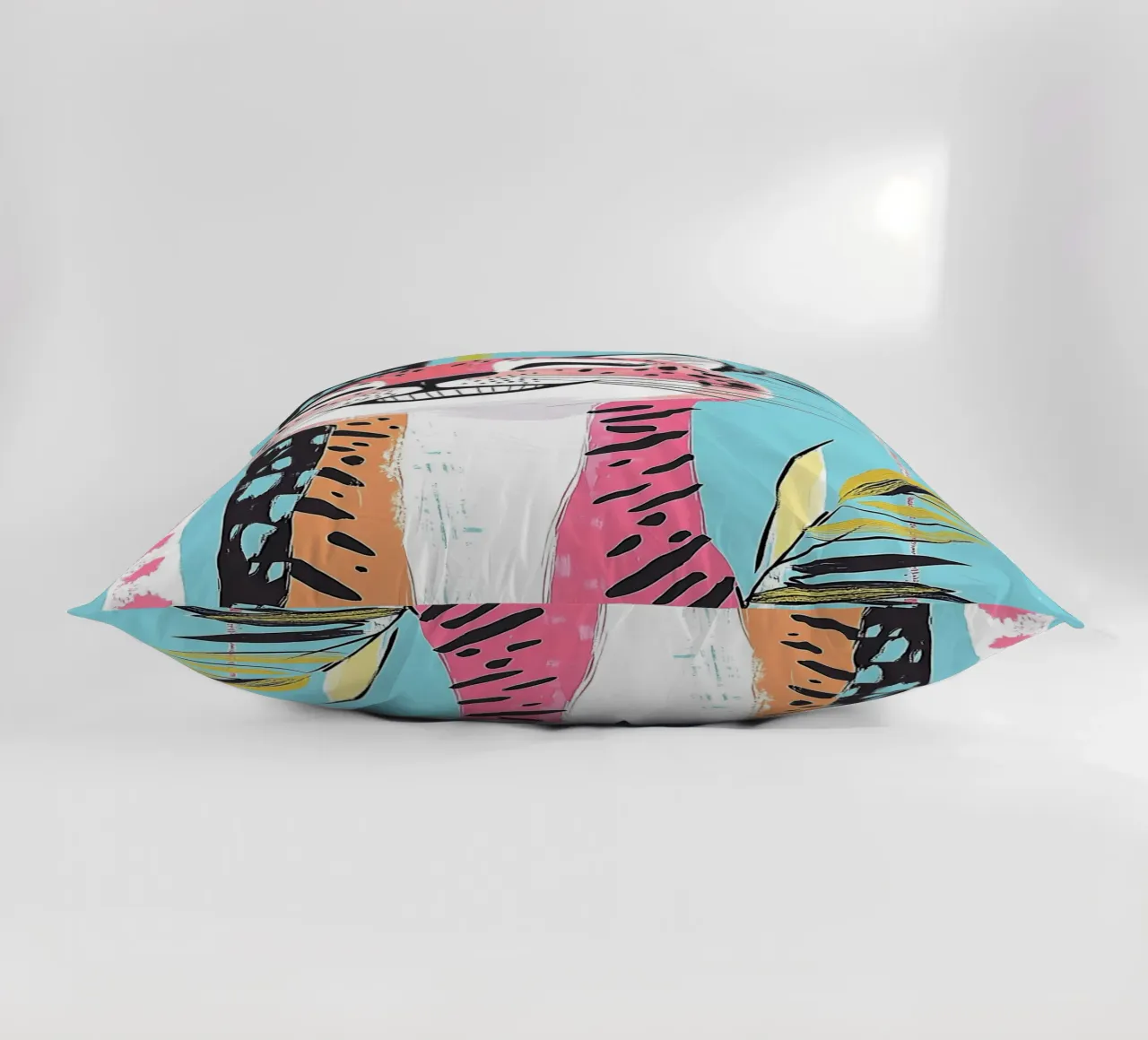 Smiling Leopard Print Cat decorative cushion by Damion Francis