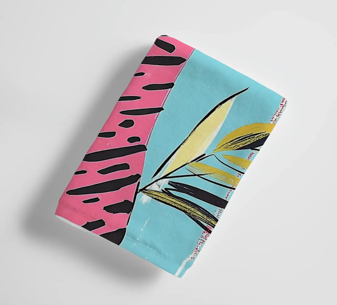 Smiling Leopard Print Cat towel by Damion Francis