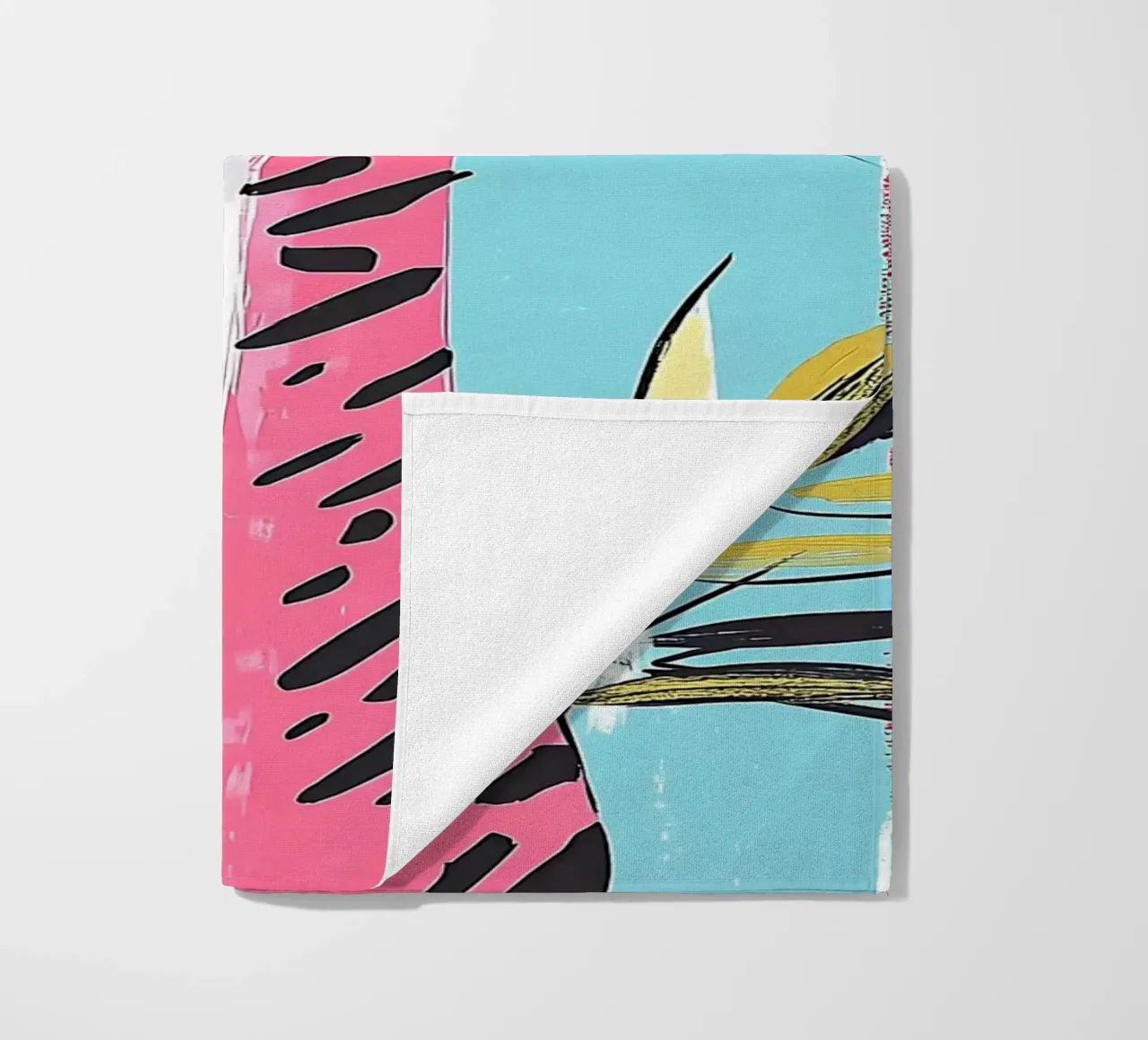 Smiling Leopard Print Cat beach towel by Damion Francis