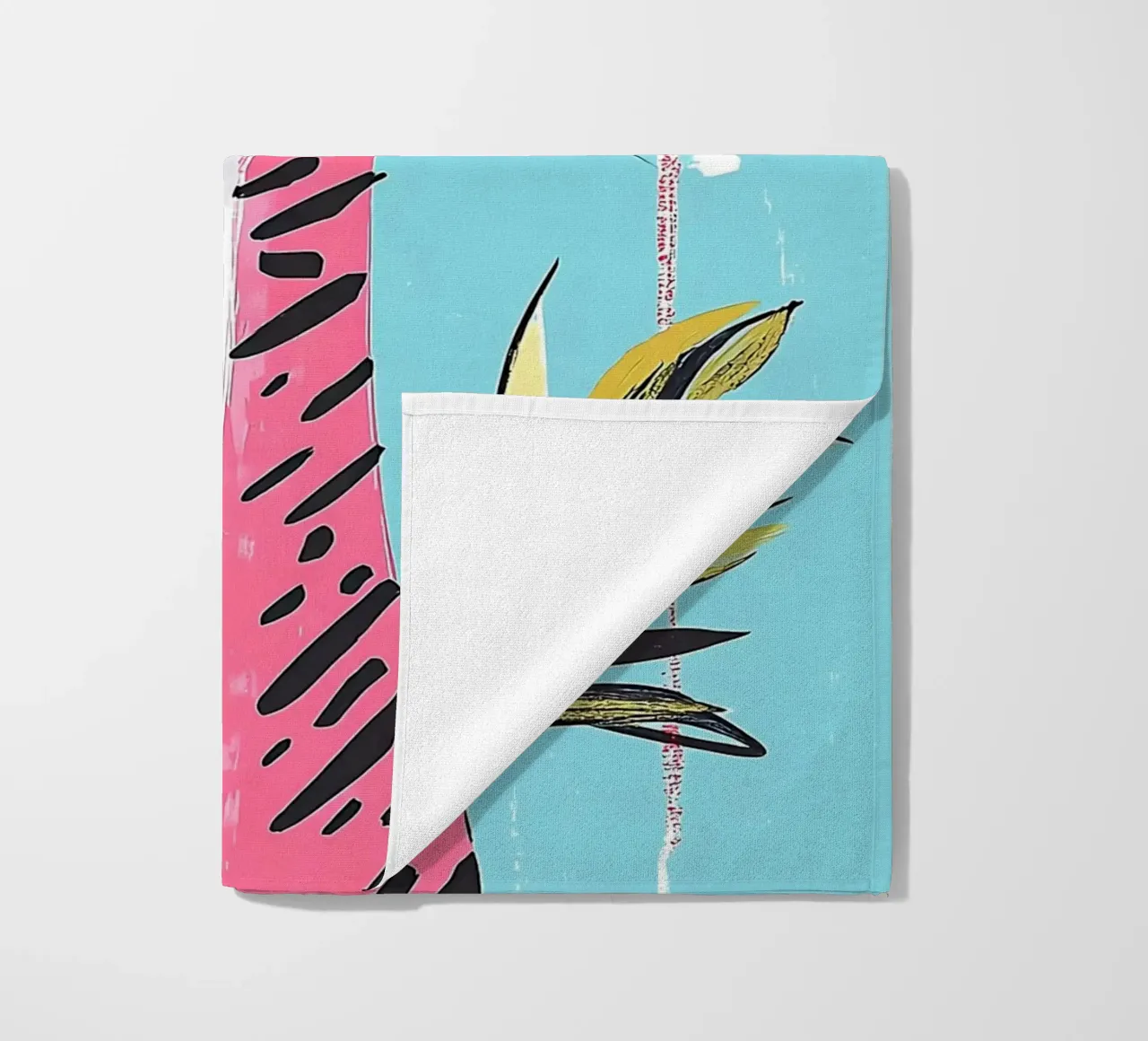 Smiling Leopard Print Cat beach towel by Damion Francis