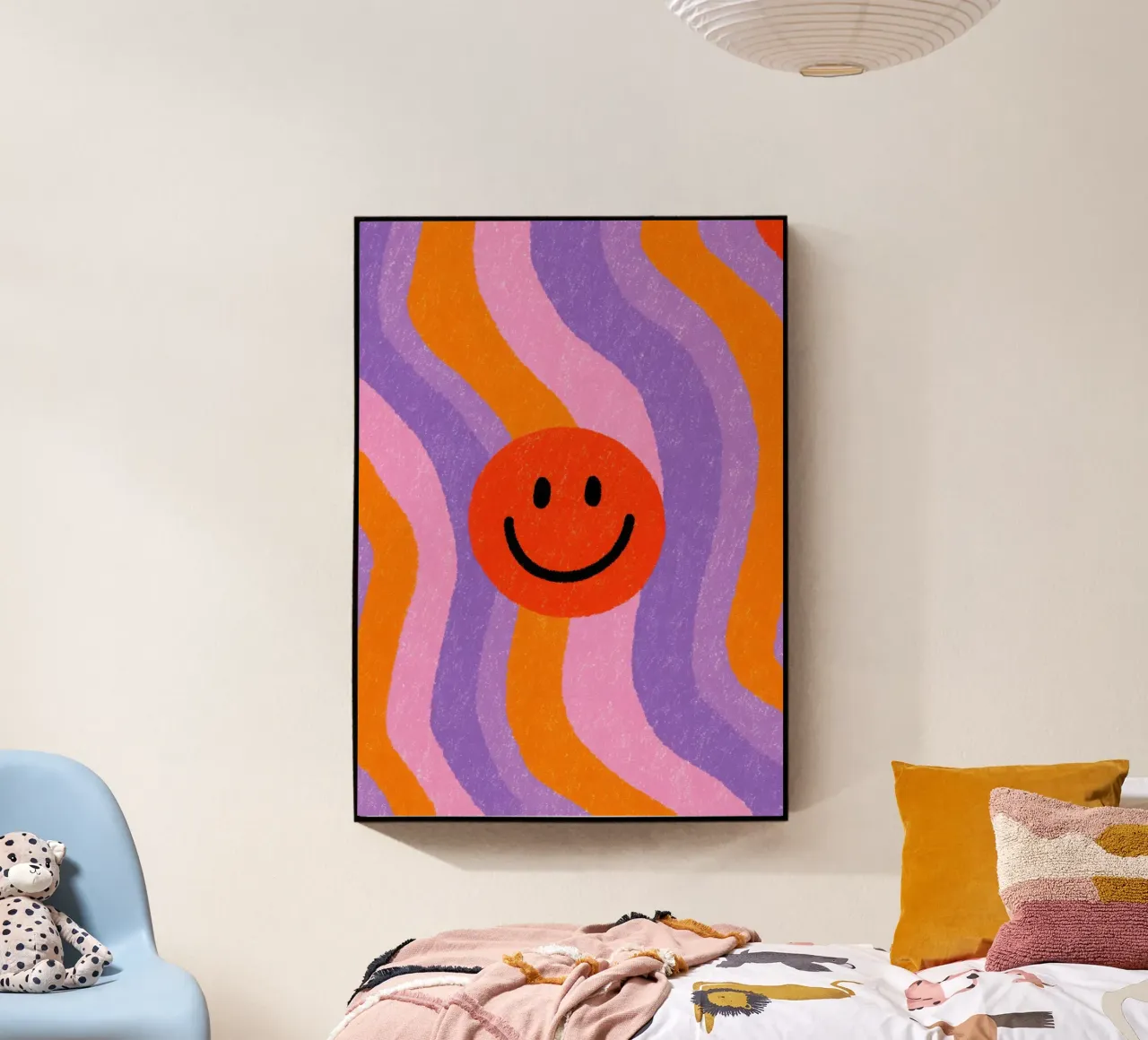Retro Smiley Illustration acrylic glass by Nikis Art Studio