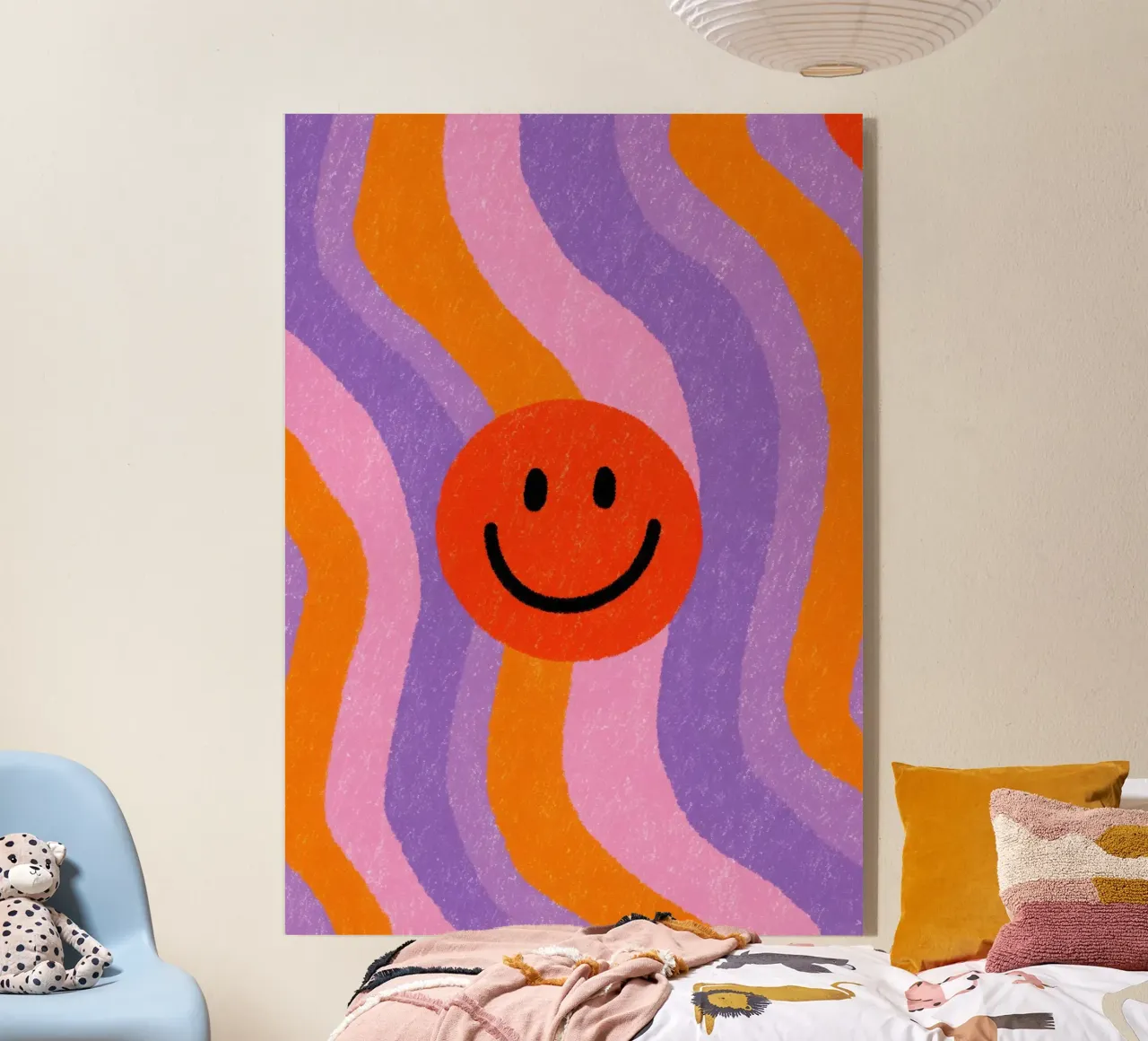 Retro Smiley Illustration acrylic glass by Nikis Art Studio