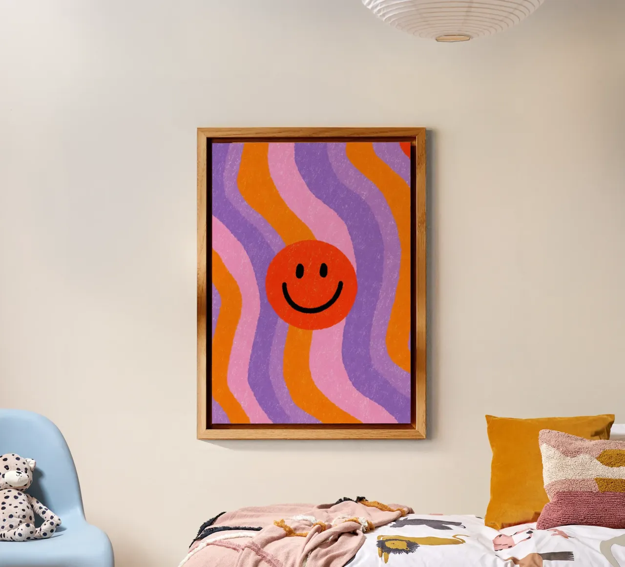 Illustrazione retrò di smile alluminio dibond da Nikis Art Studio